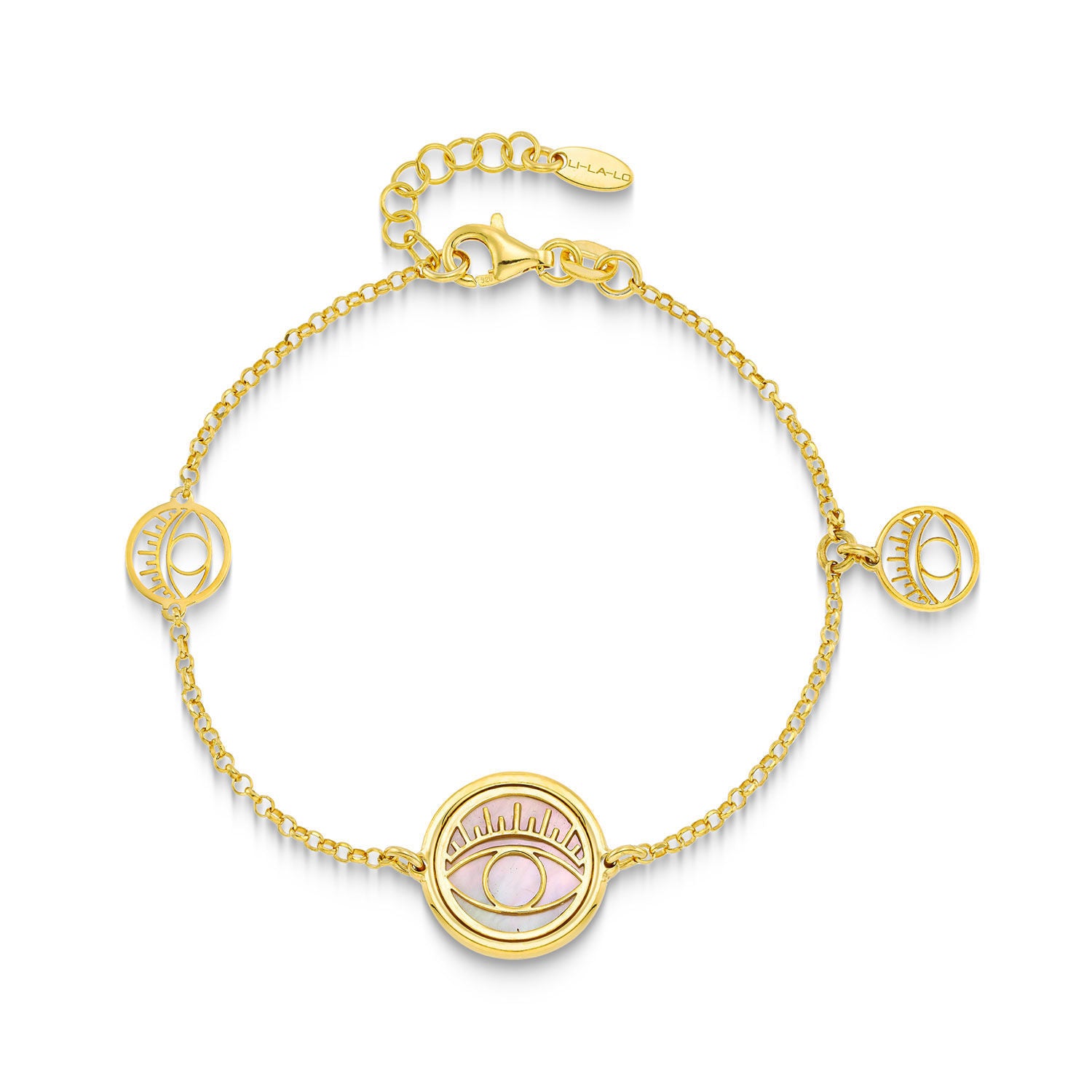 Βραχιόλι i από επιχρυσωμένο ασήμι 925° με φίλντισι Εικόνα 1