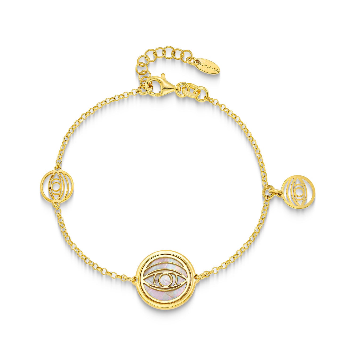 Βραχιόλι i από επιχρυσωμένο ασήμι 925° με φίλντισι Εικόνα 1