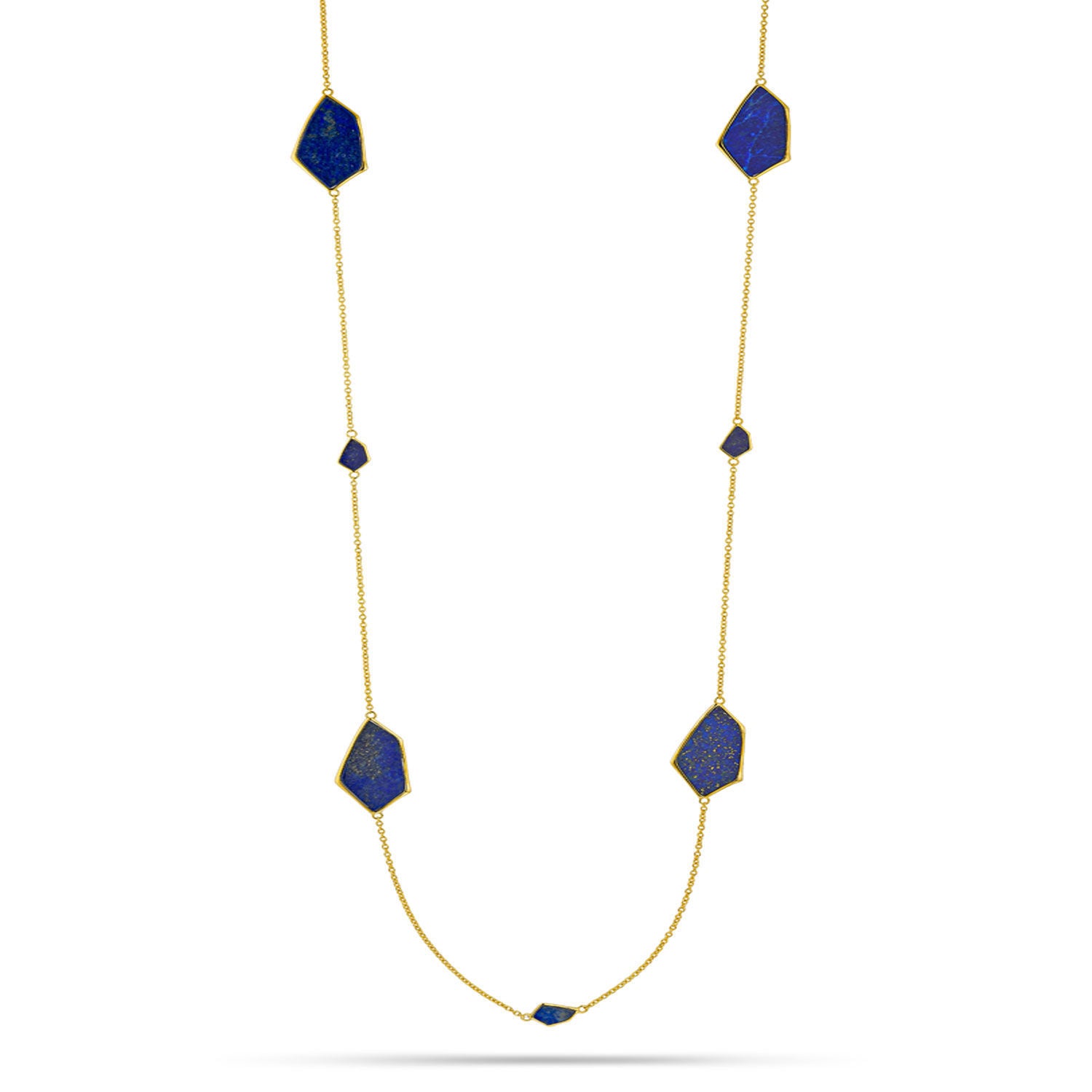 Κολιέ Iris από επιχρυσωμένο ασήμι 925° με λάπις λάζουλι Εικόνα 1