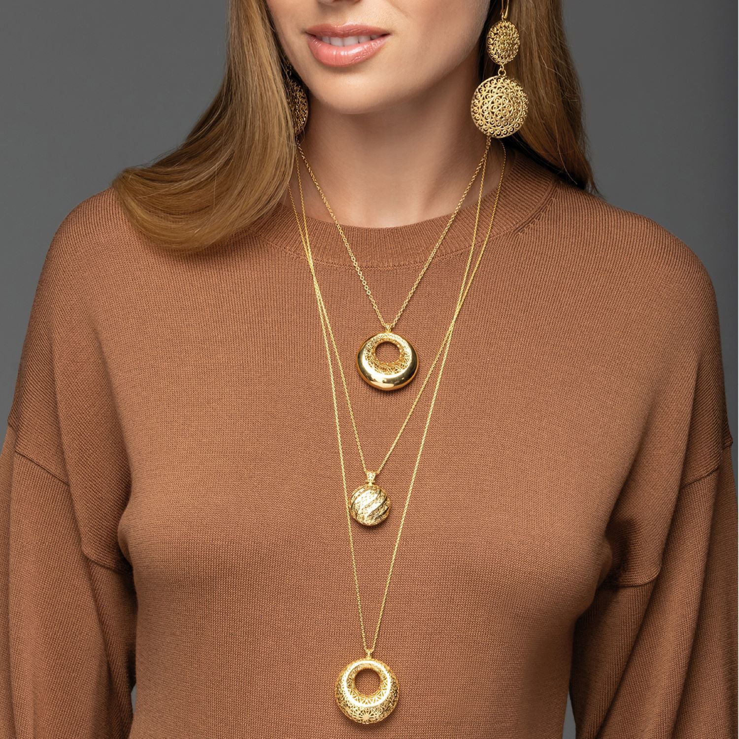 Κολιέ Artisanal από επιχρυσωμένο ασήμι 925° Εικόνα 2