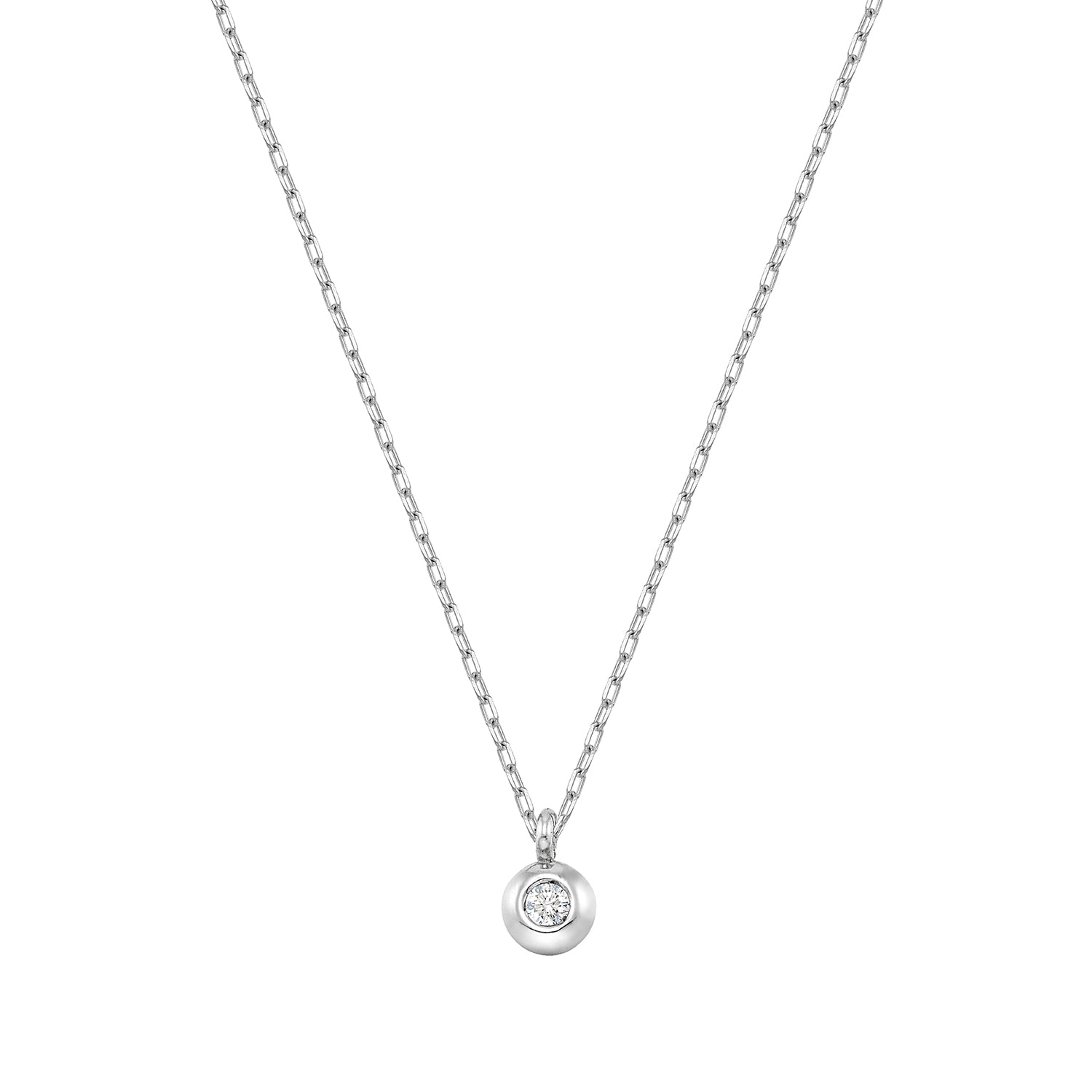 Κολιέ Diamonds από λευκό χρυσό 18K με διαμάντι μπριγιάν Εικόνα 1