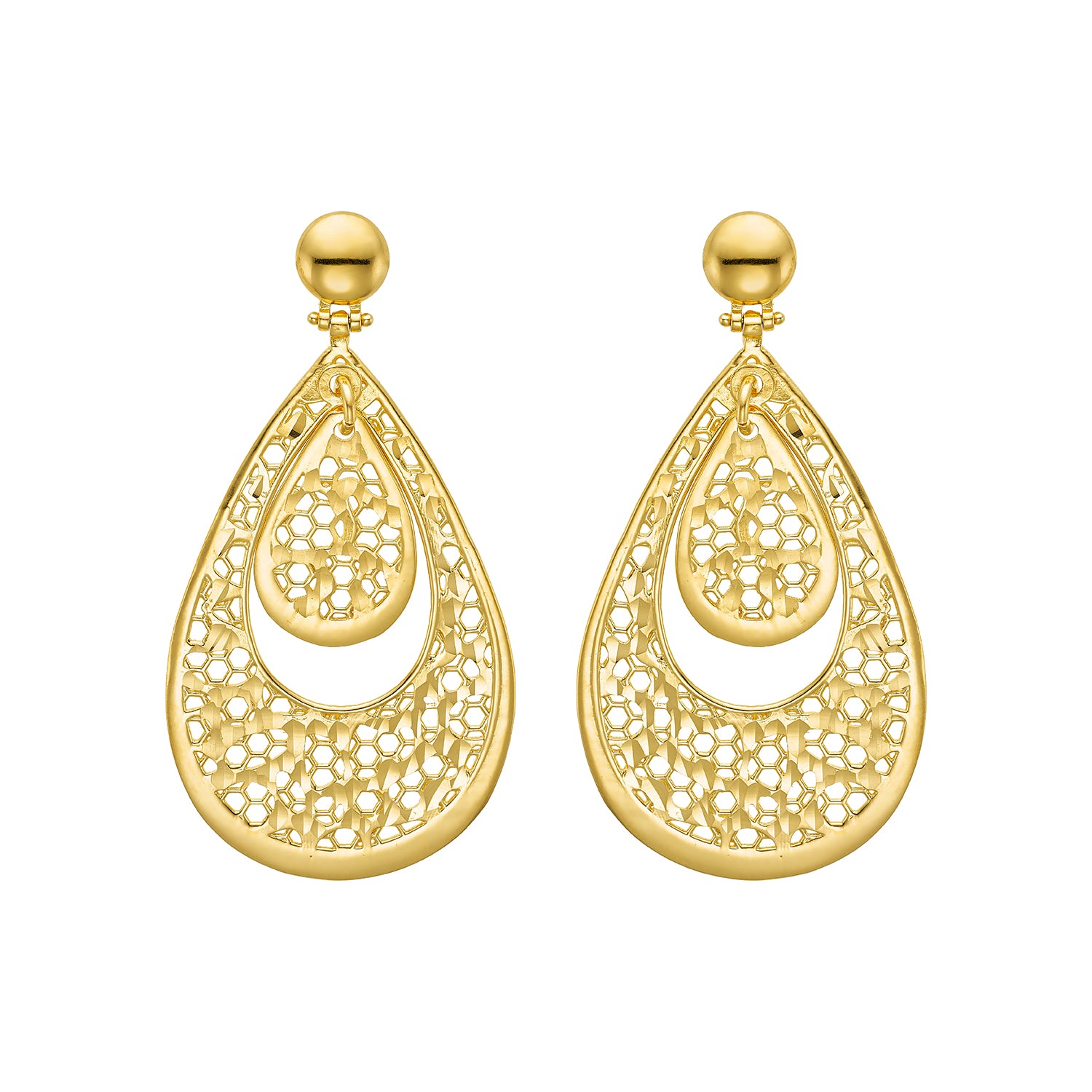 Σκουλαρίκια Artisanal από επιχρυσωμένο ασήμι 925° Εικόνα 1