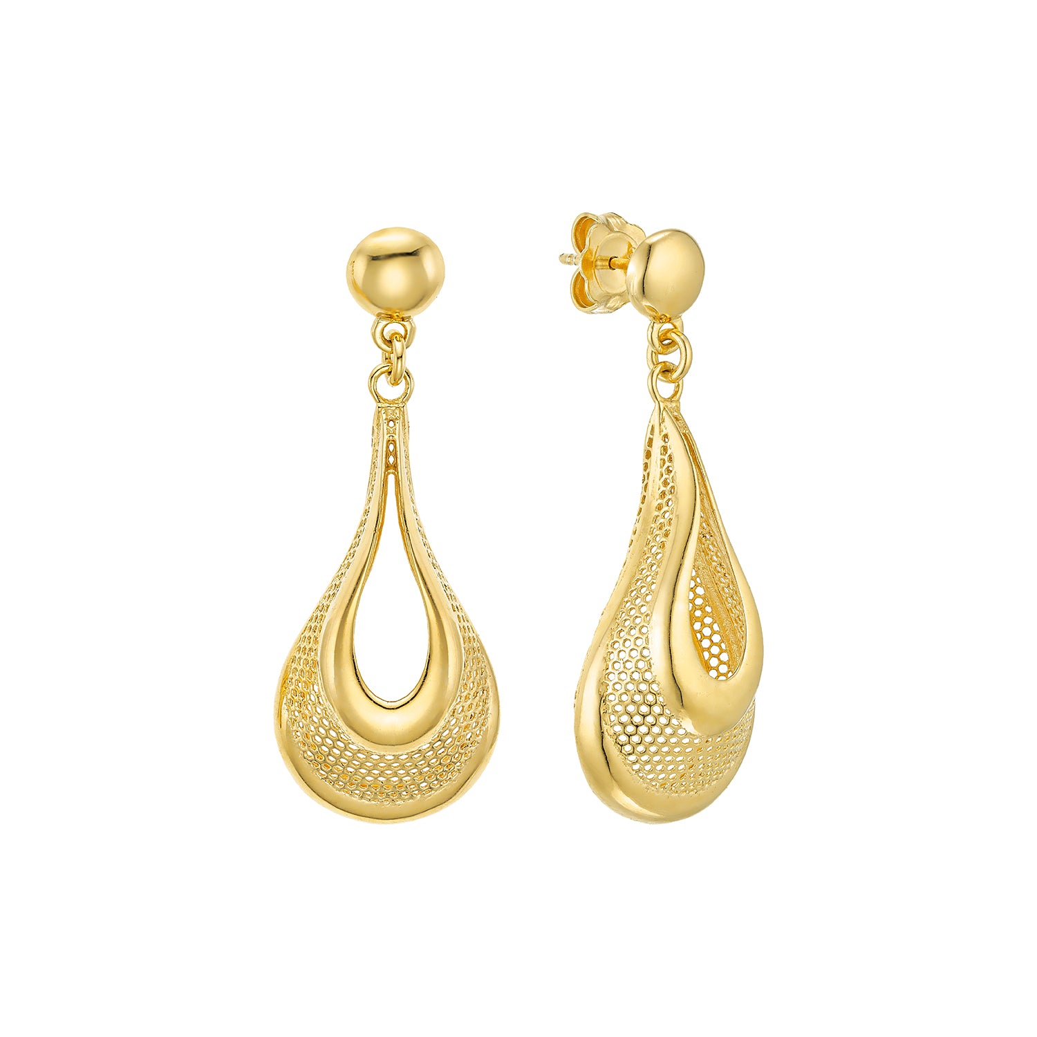 Σκουλαρίκια Artisanal από επιχρυσωμένο ασήμι 925° Εικόνα 1