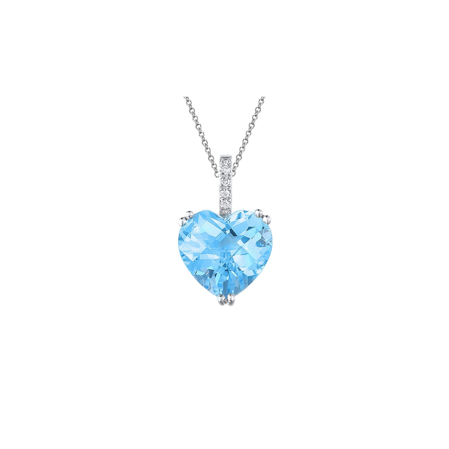 Μενταγιόν Secret Garden από λευκό χρυσό 18K με swiss blue topaz και διαμάντια μπριγιάν Εικόνα 1