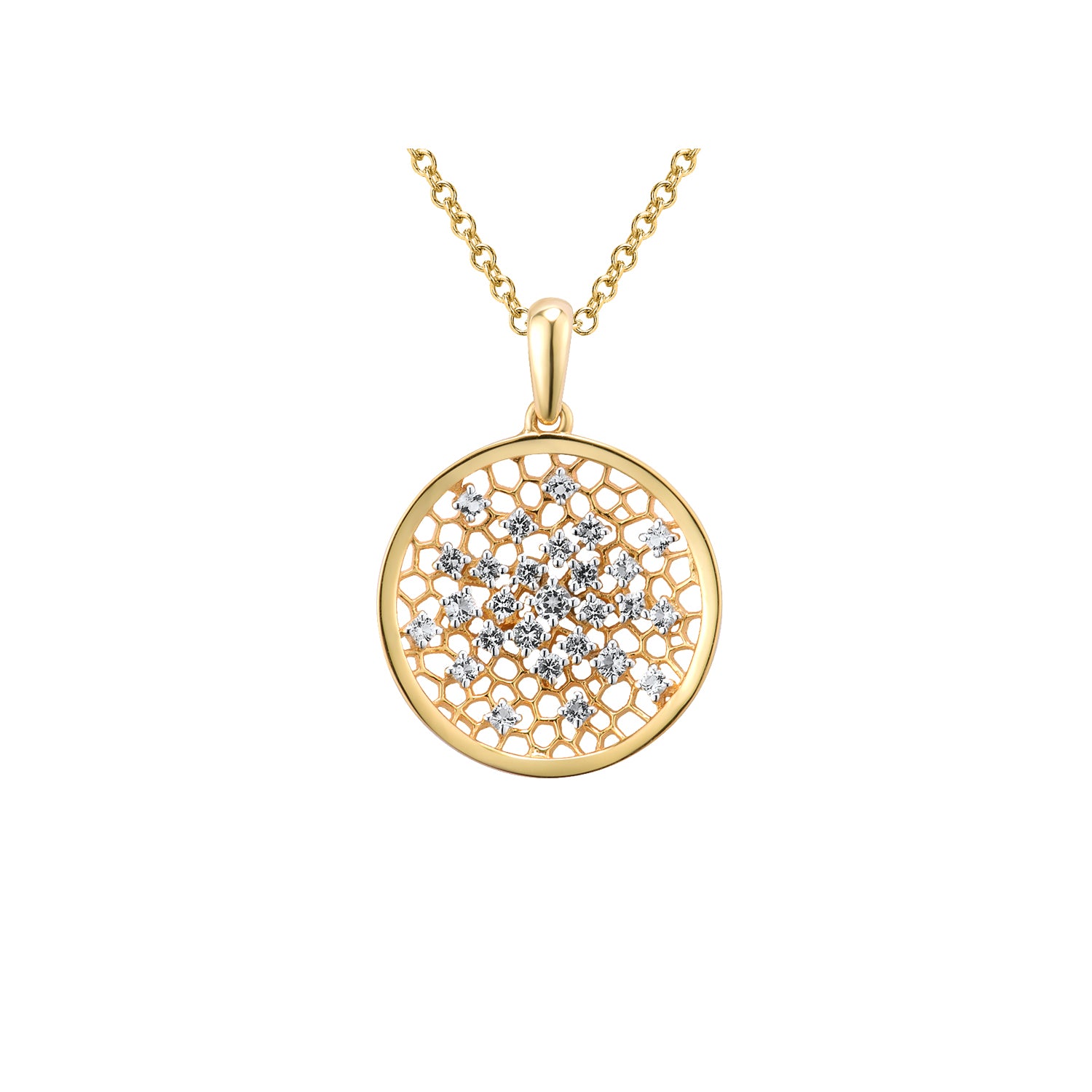 Μενταγιόν Arabesque από χρυσό 18K με διαμάντια μπριγιάν Εικόνα 1