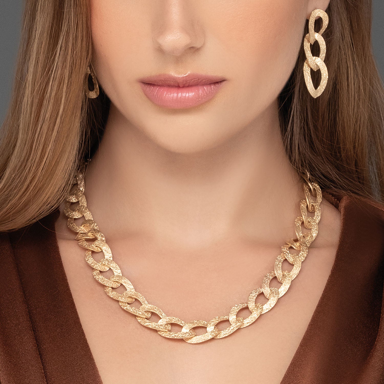 Κολιέ Terra από επιχρυσωμένο ασήμι 925° Εικόνα 2