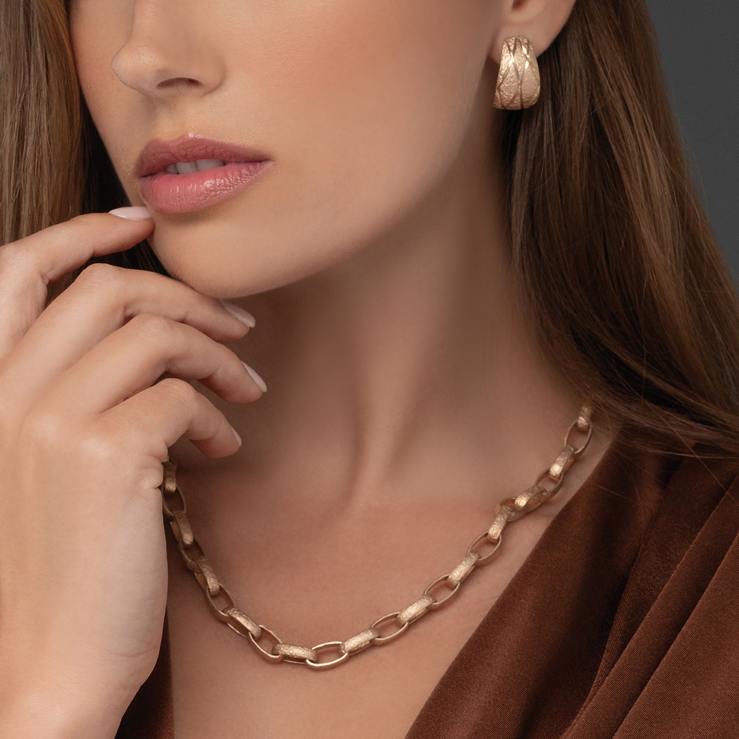 Κολιέ Terra από επιχρυσωμένο ασήμι 925° Εικόνα 2