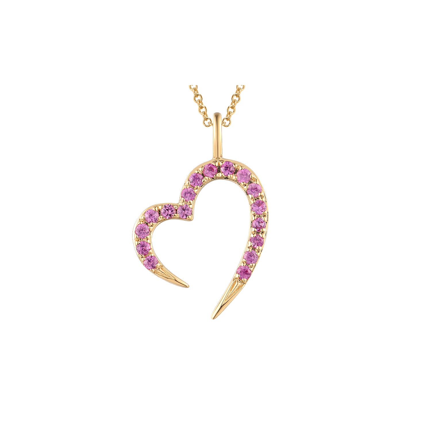 Μενταγιόν LiLaLove από χρυσό 18K και ροζ ζαφείρι Εικόνα 1