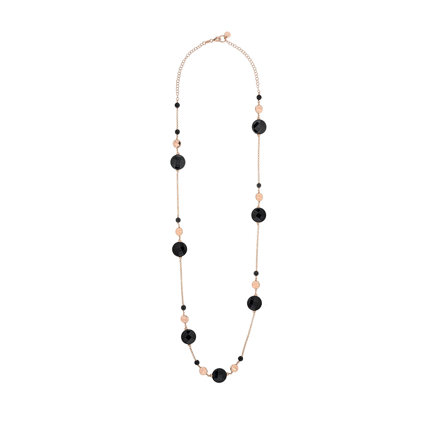 Κολιέ Swing από ροζ επιχρυσωμένο ασήμι 925° με αχάτη Εικόνα 2