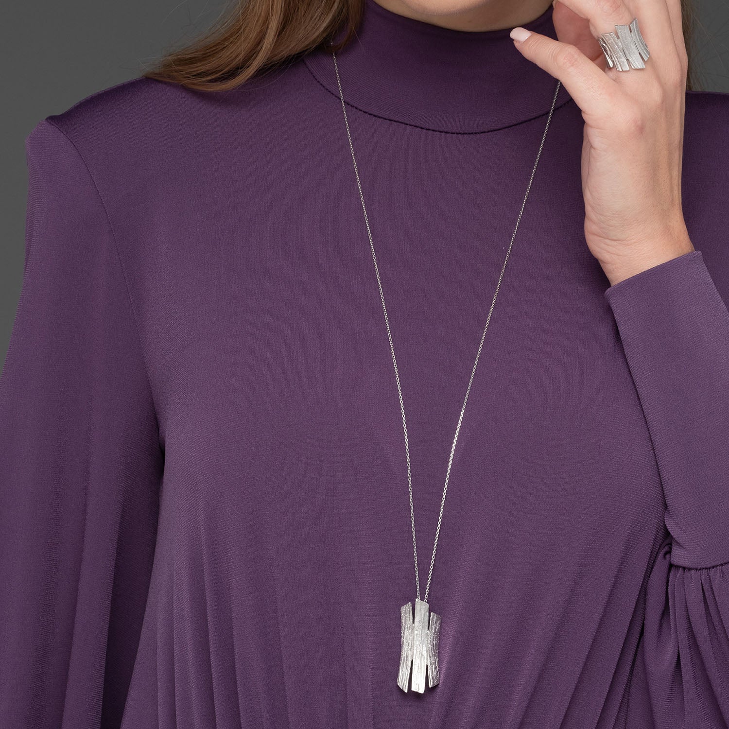 Κολιέ Terra από επιροδιωμένο ασήμι 925° Εικόνα 2