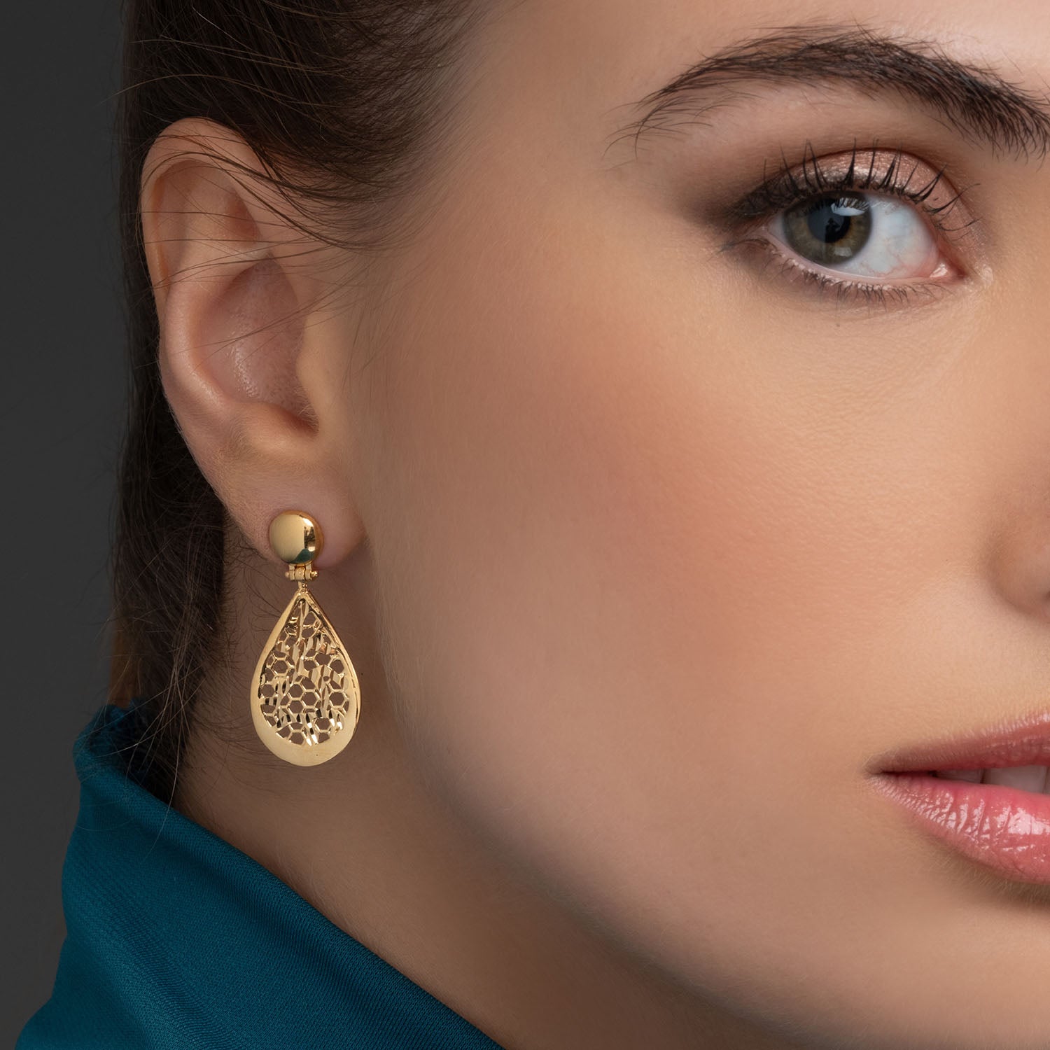 Σκουλαρίκια Artisanal από επιχρυσωμένο ασήμι 925° Εικόνα 2