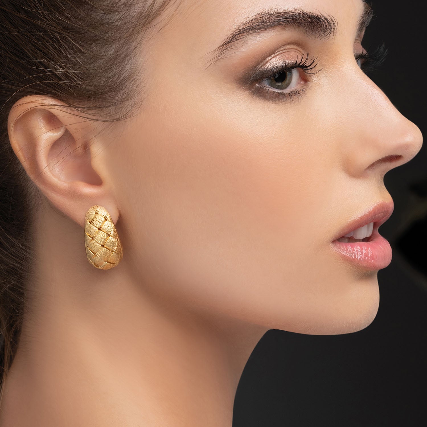 Σκουλαρίκια Artisanal από επιχρυσωμένο ασήμι 925° Εικόνα 2