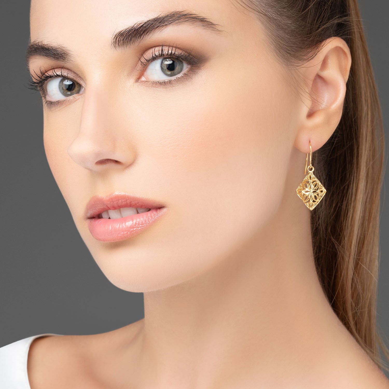 Σκουλαρίκια Artisanal από επιχρυσωμένο ασήμι 925° Εικόνα 2