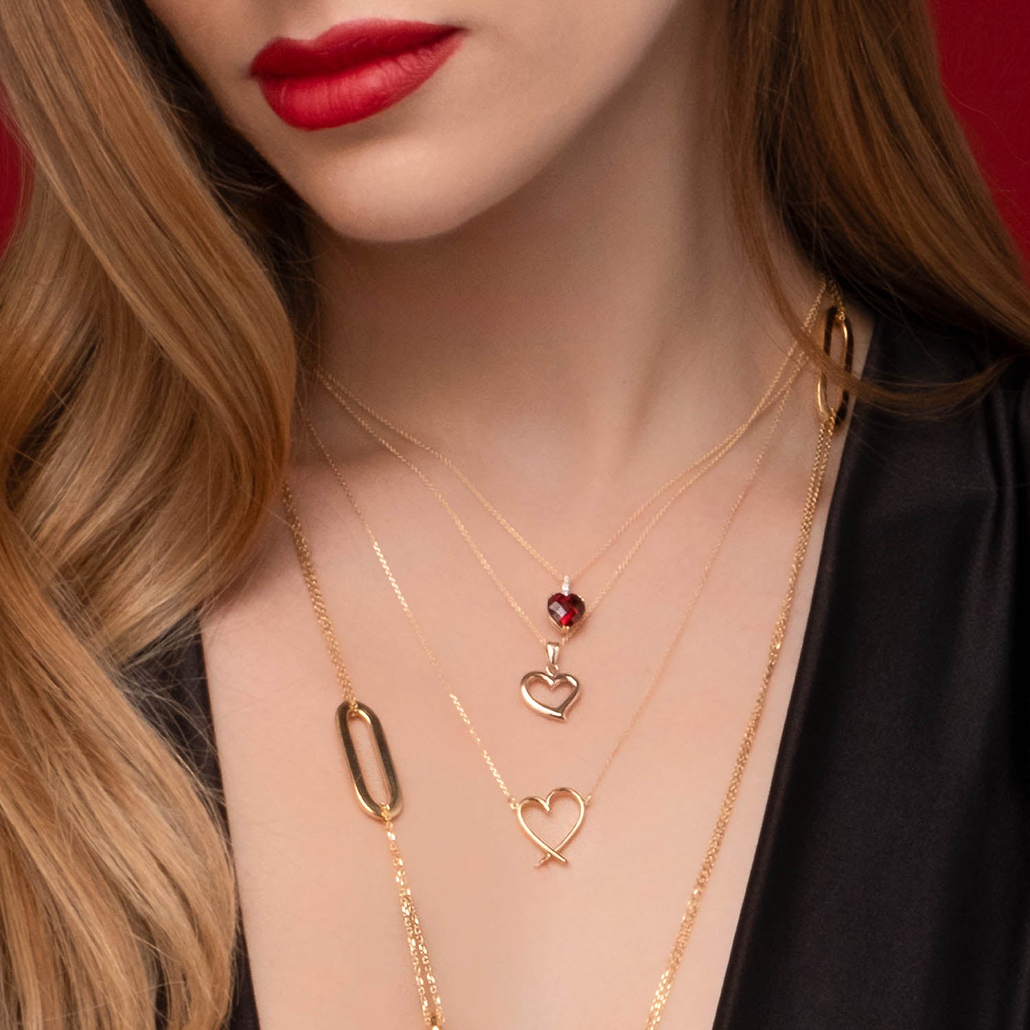 Κολιέ LiLaLove Καρδιά από χρυσό 18Κ Εικόνα 3