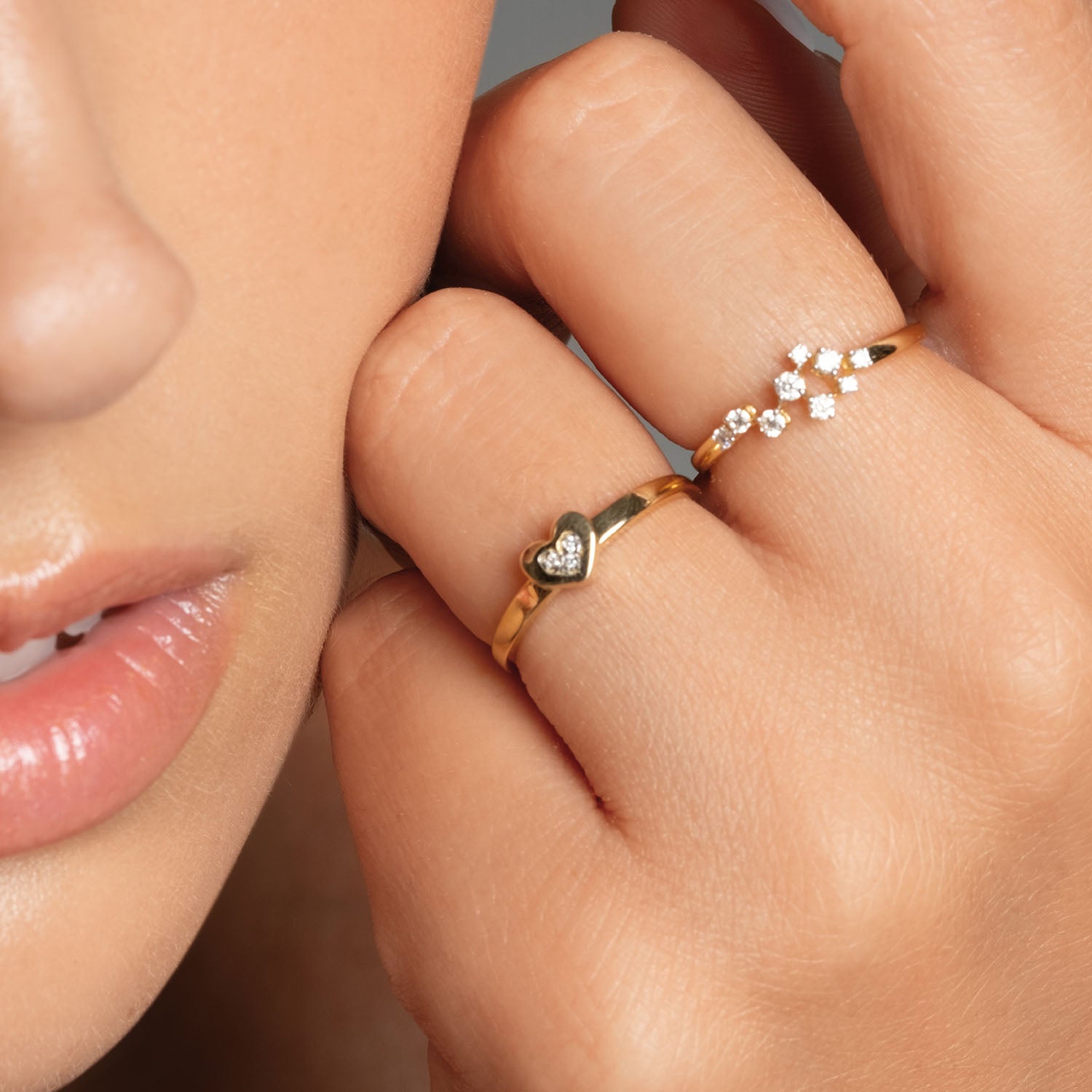 Δαχτυλίδι LiLaLove από χρυσό 18K με διαμάντια μπριγιάν Εικόνα 2