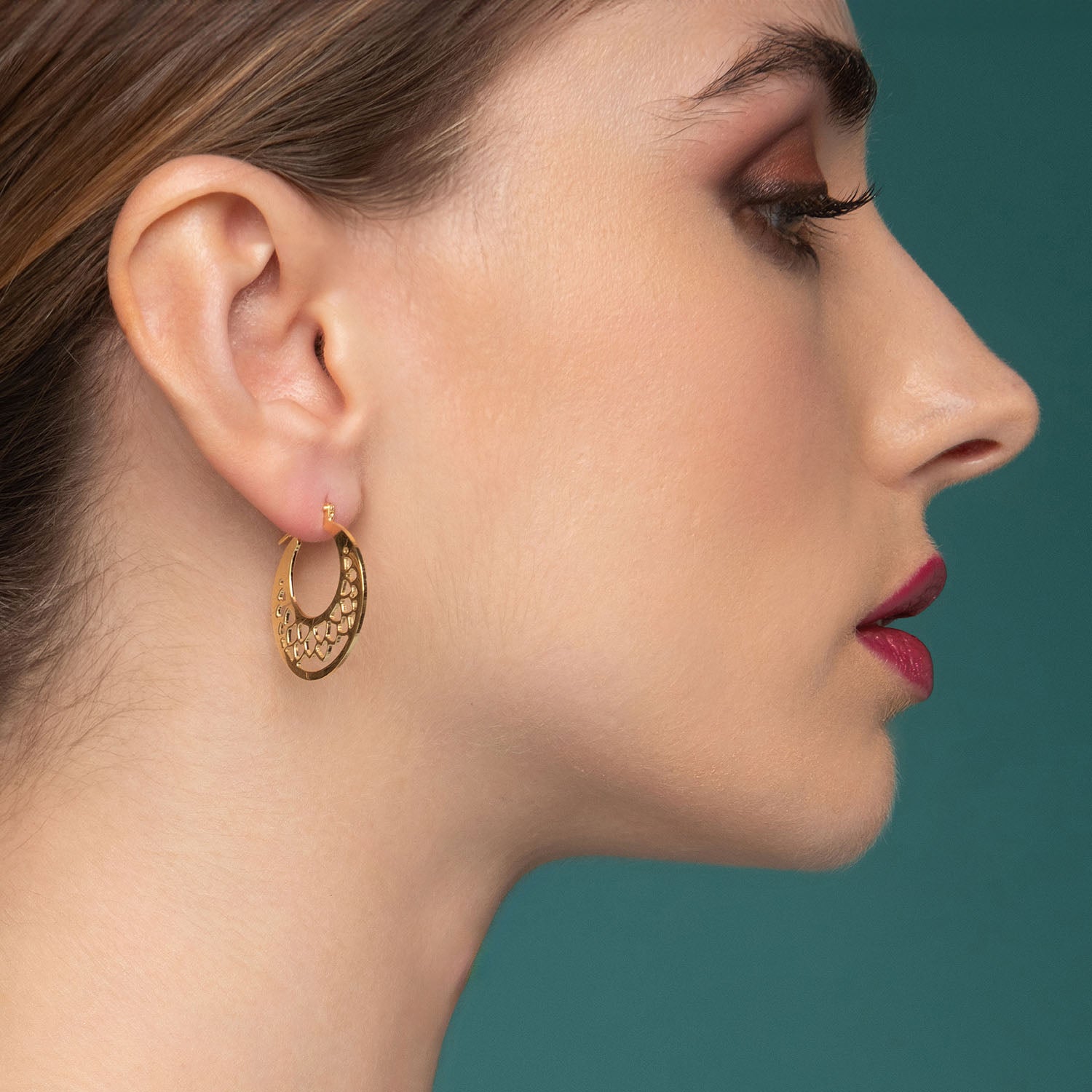 Σκουλαρίκια κρίκοι Arabesque από επιχρυσωμένο ασήμι 925° Εικόνα 2