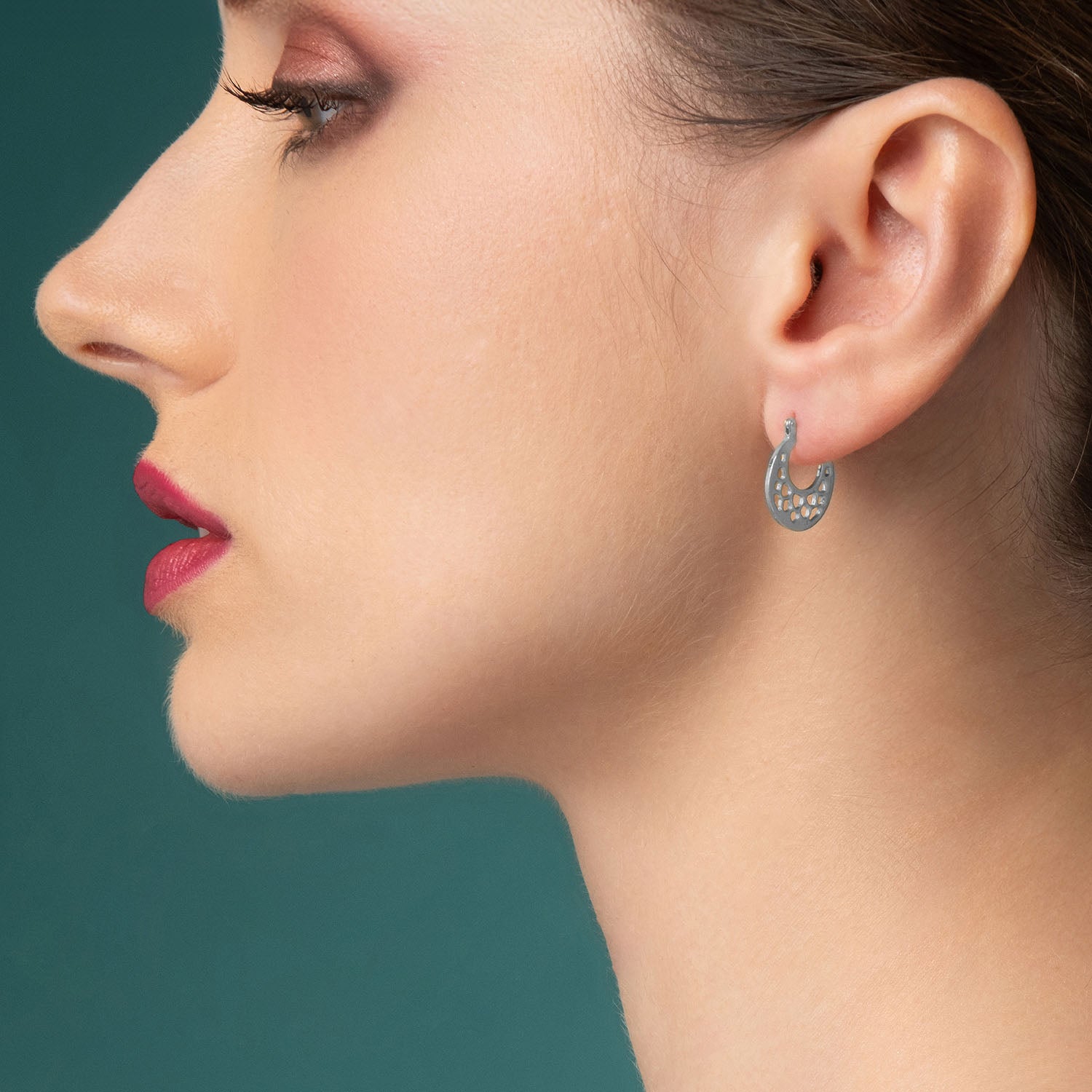 Σκουλαρίκια κρίκοι Arabesque από ασήμι 925° Εικόνα 2