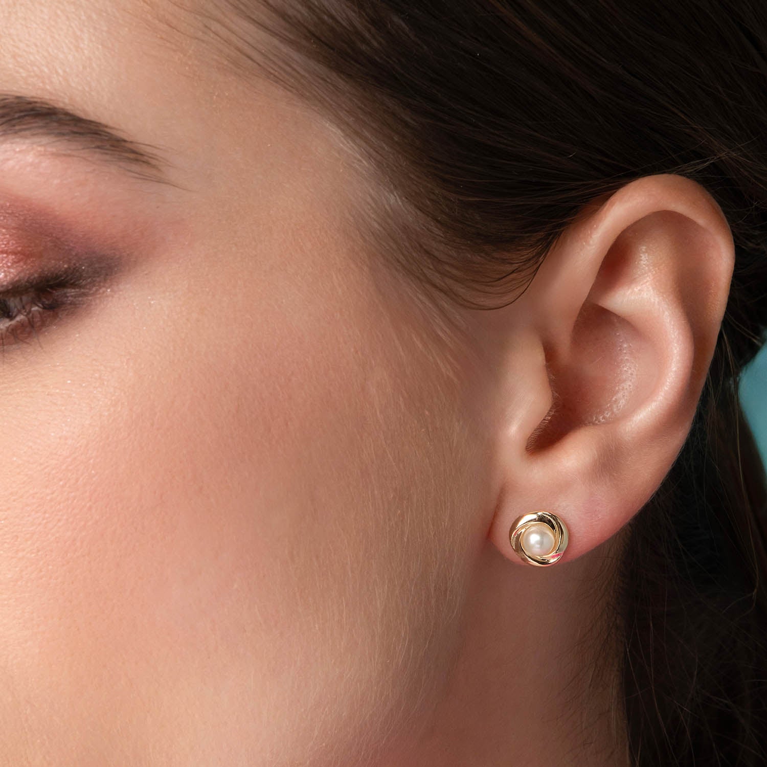 Σκουλαρίκια Pearls από επιχρυσωμένο ασήμι 925° με freshwater pearls Εικόνα 2