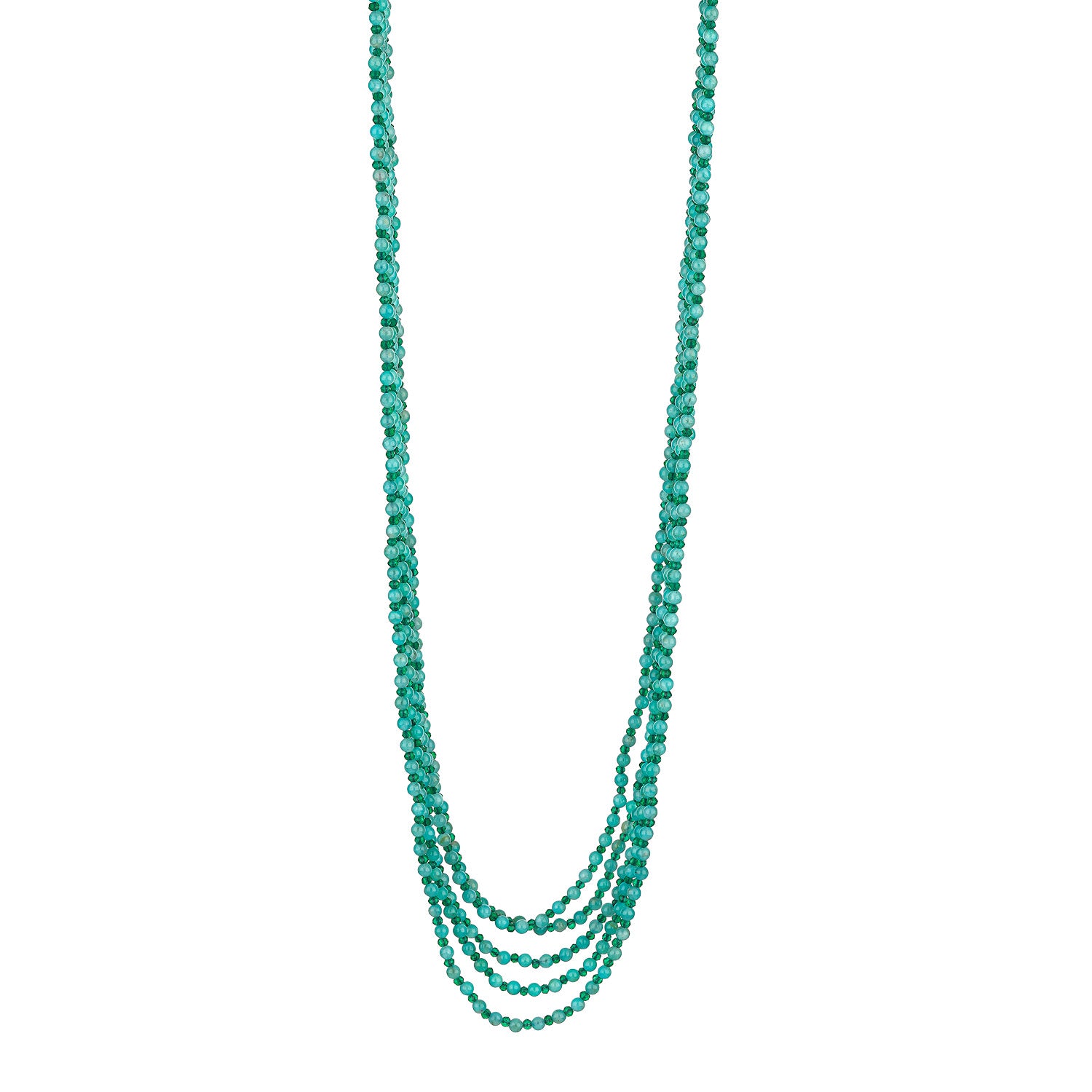 Κολιέ Rio από αμαζονίτη και αχάτη και επιροδιωμένο ασήμι 925° Εικόνα 1