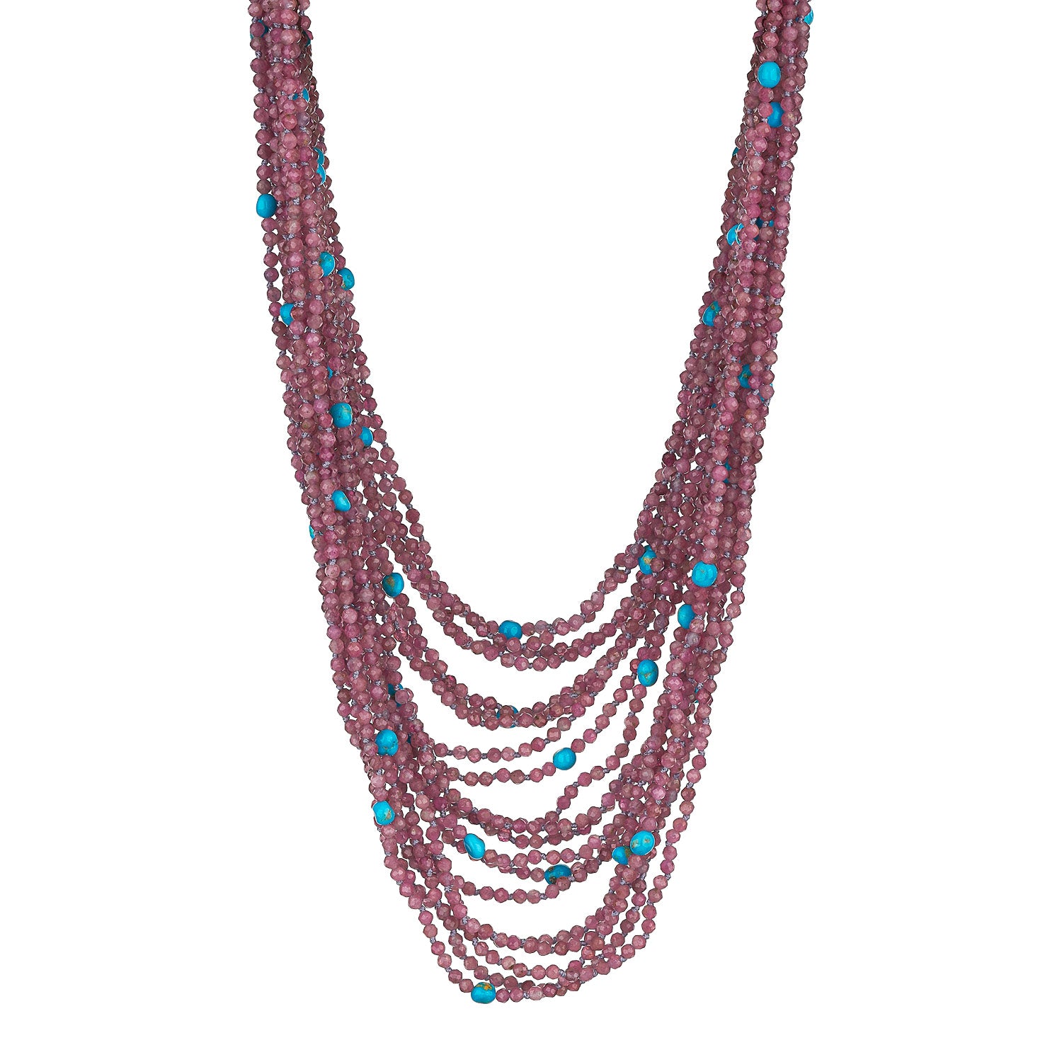 Κολιέ Rio από τουρμαλίνη και τυρκουάζ με επιχρυσωμένο ασήμι 925° Εικόνα 1