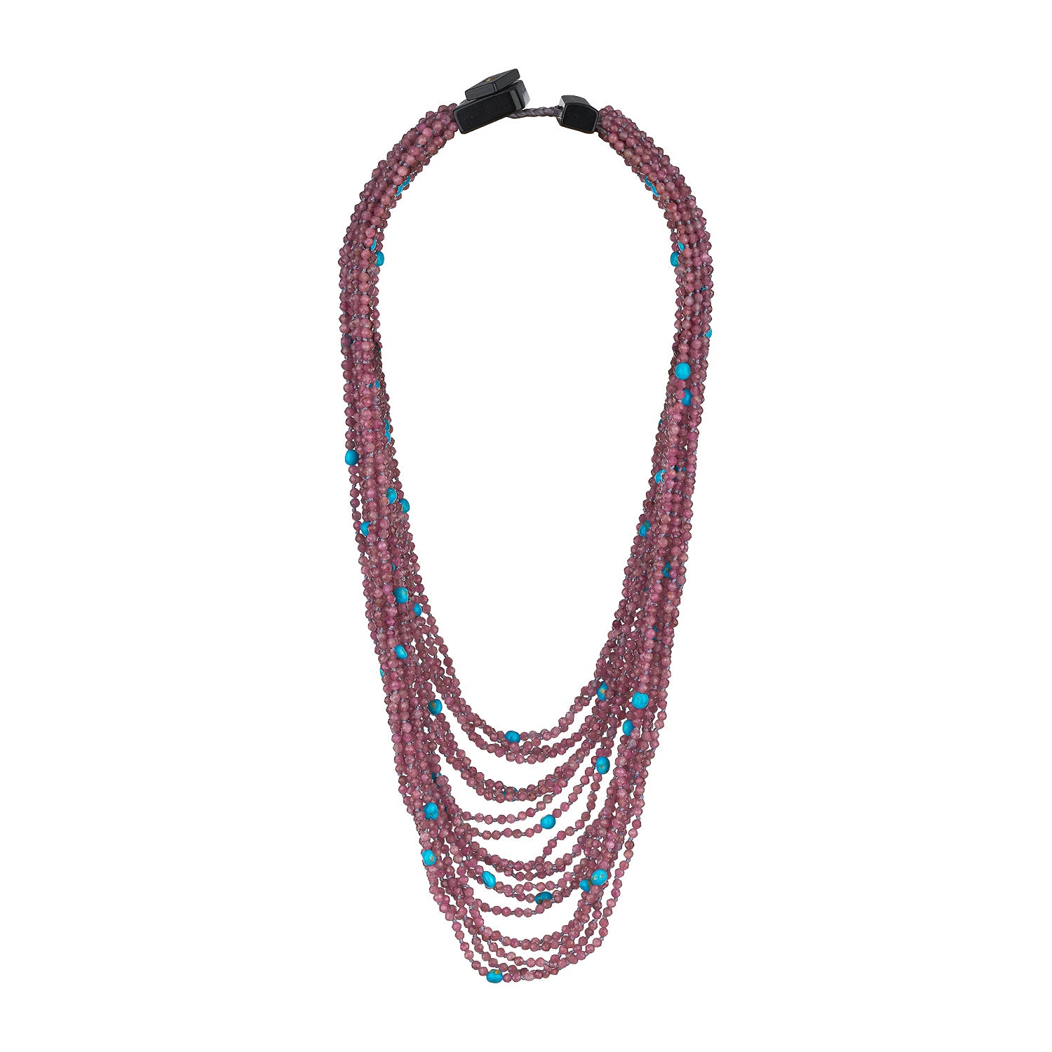 Κολιέ Rio από τουρμαλίνη και τυρκουάζ με επιχρυσωμένο ασήμι 925° Εικόνα 2