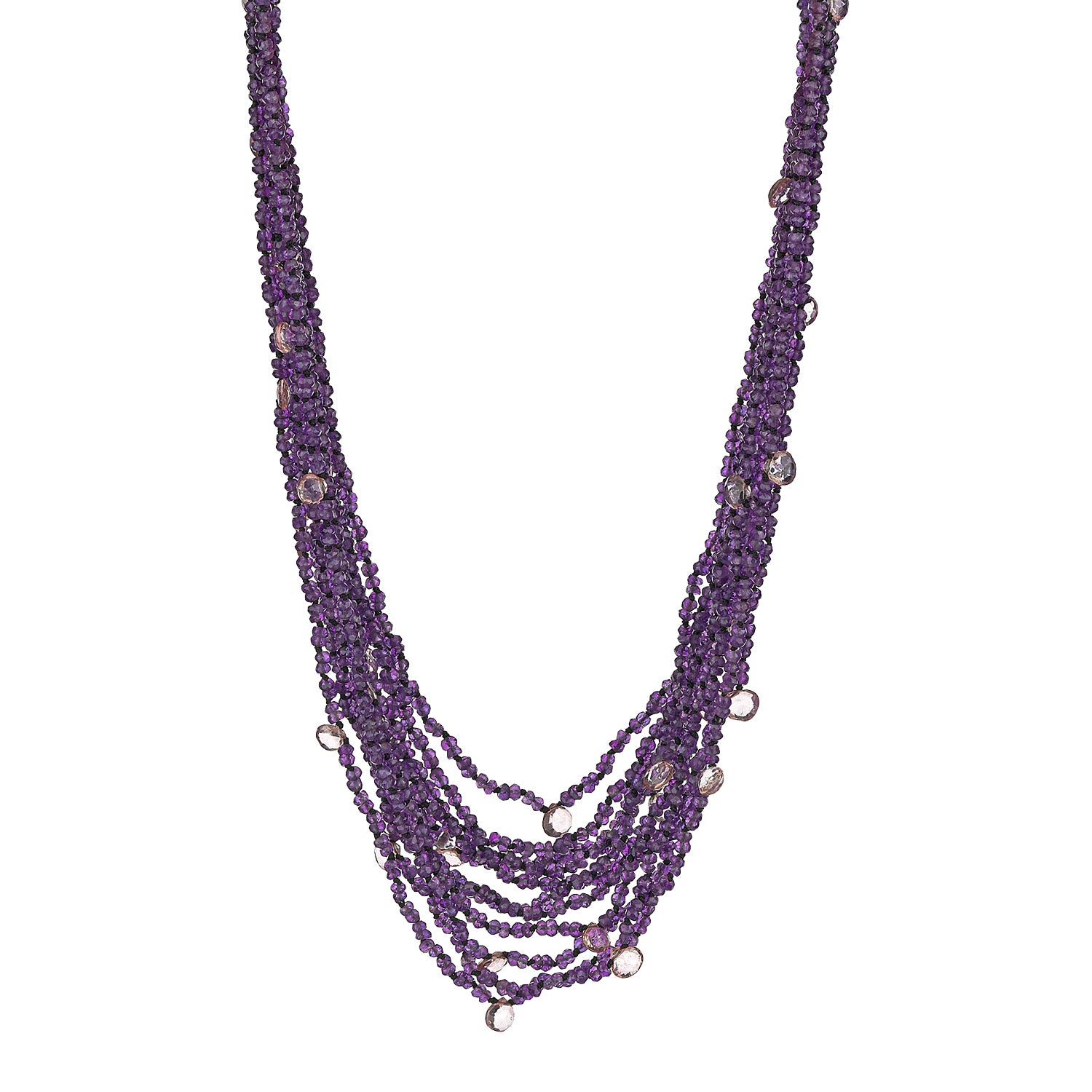 Κολιέ Rio από αμέθυστο και ροζ τοπάζι και επιχρυσωμένο ασήμι 925° Εικόνα 1