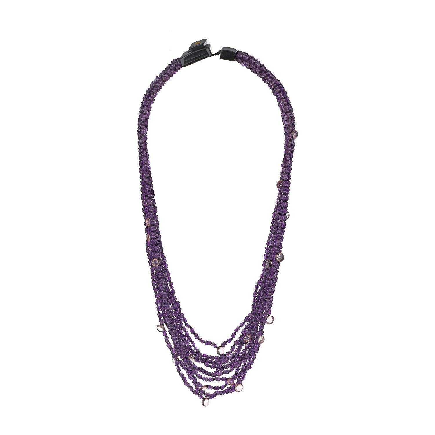 Κολιέ Rio από αμέθυστο και ροζ τοπάζι και επιχρυσωμένο ασήμι 925° Εικόνα 2