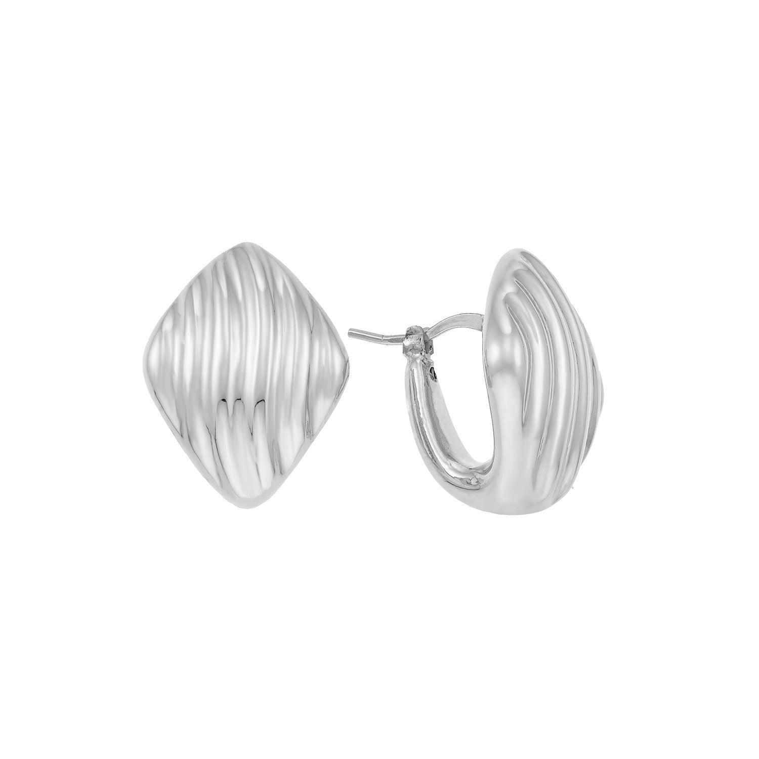 Σκουλαρίκια Reflections από επιροδιωμένο ασήμι 925° Εικόνα 1