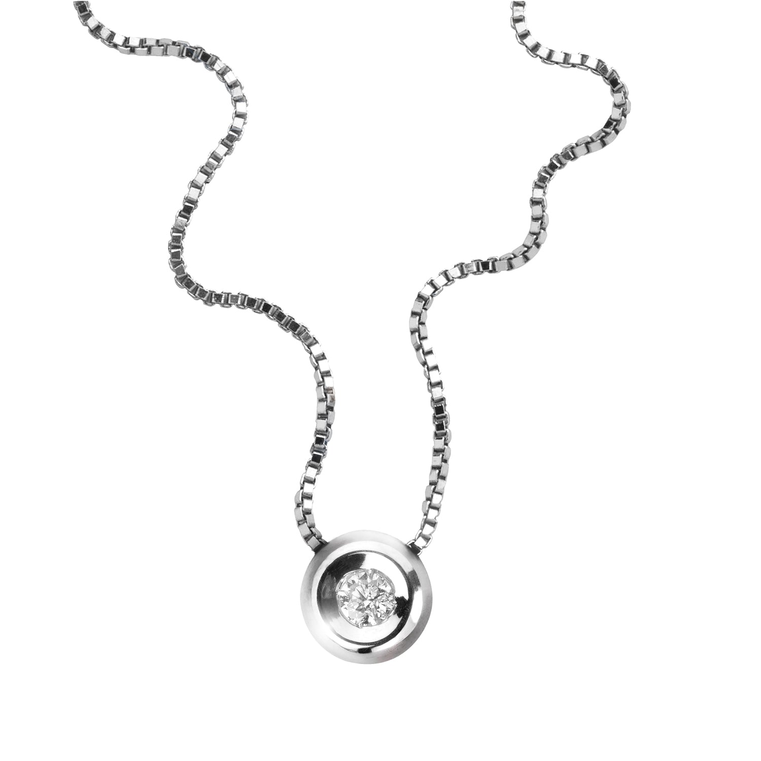 Κολιέ Diamonds από λευκό χρυσό 18K και διαμάντι μπριγιάν Εικόνα 1