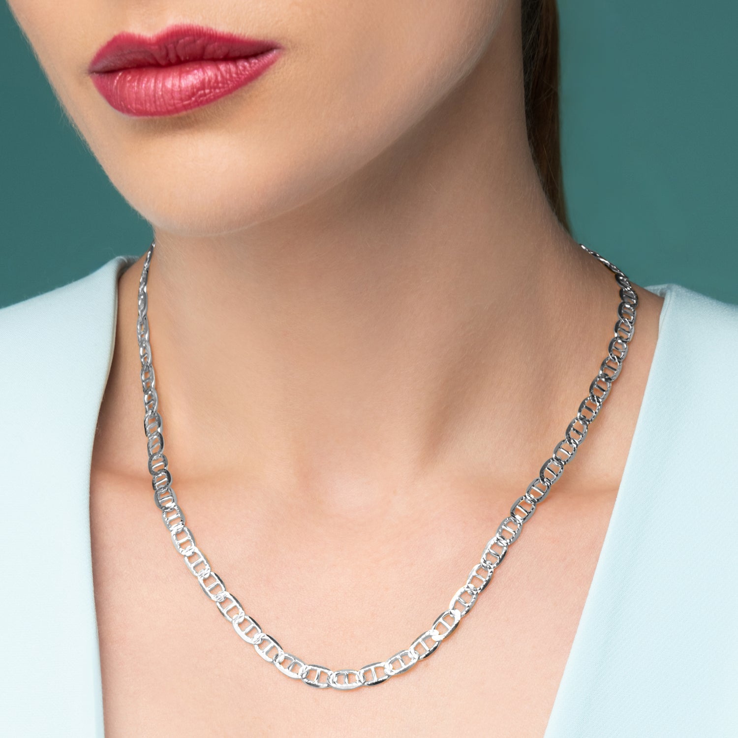 Αλυσίδα Skin από επιροδιωμένο ασήμι 925° Εικόνα 2