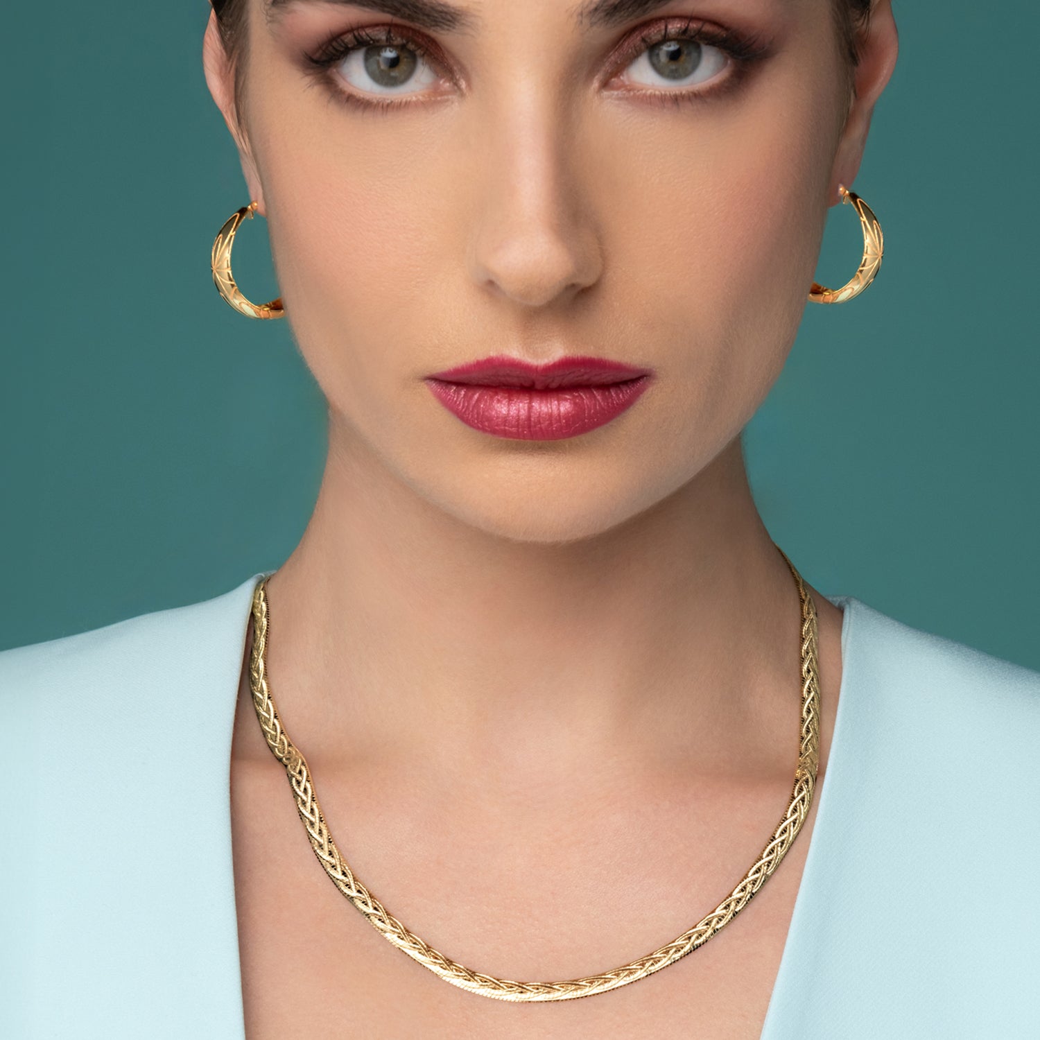 Σκουλαρίκια κρίκοι Reflections από επιχρυσωμένο ασήμι 925° Εικόνα 3