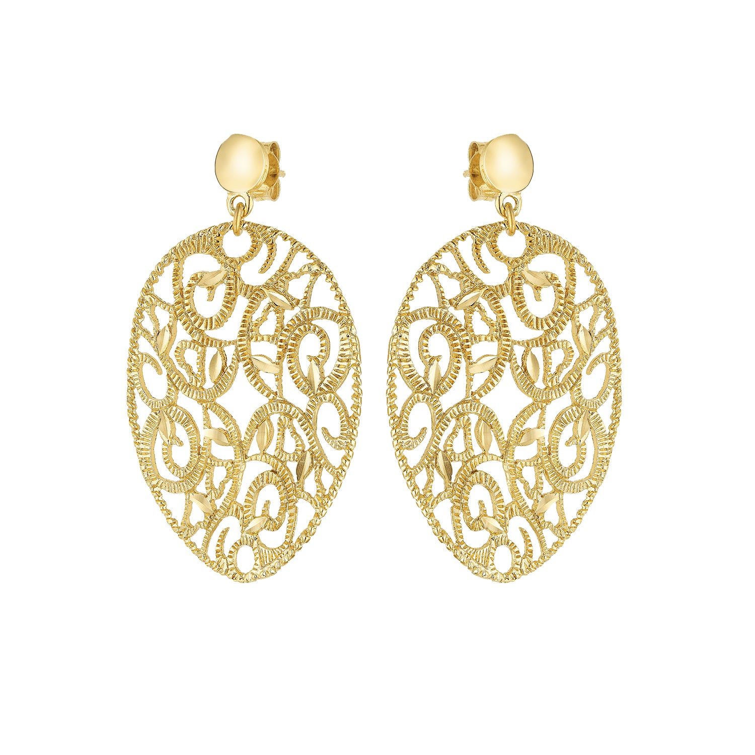 Σκουλαρίκια Artisanal από επιχρυσωμένο ασήμι 925° Εικόνα 1