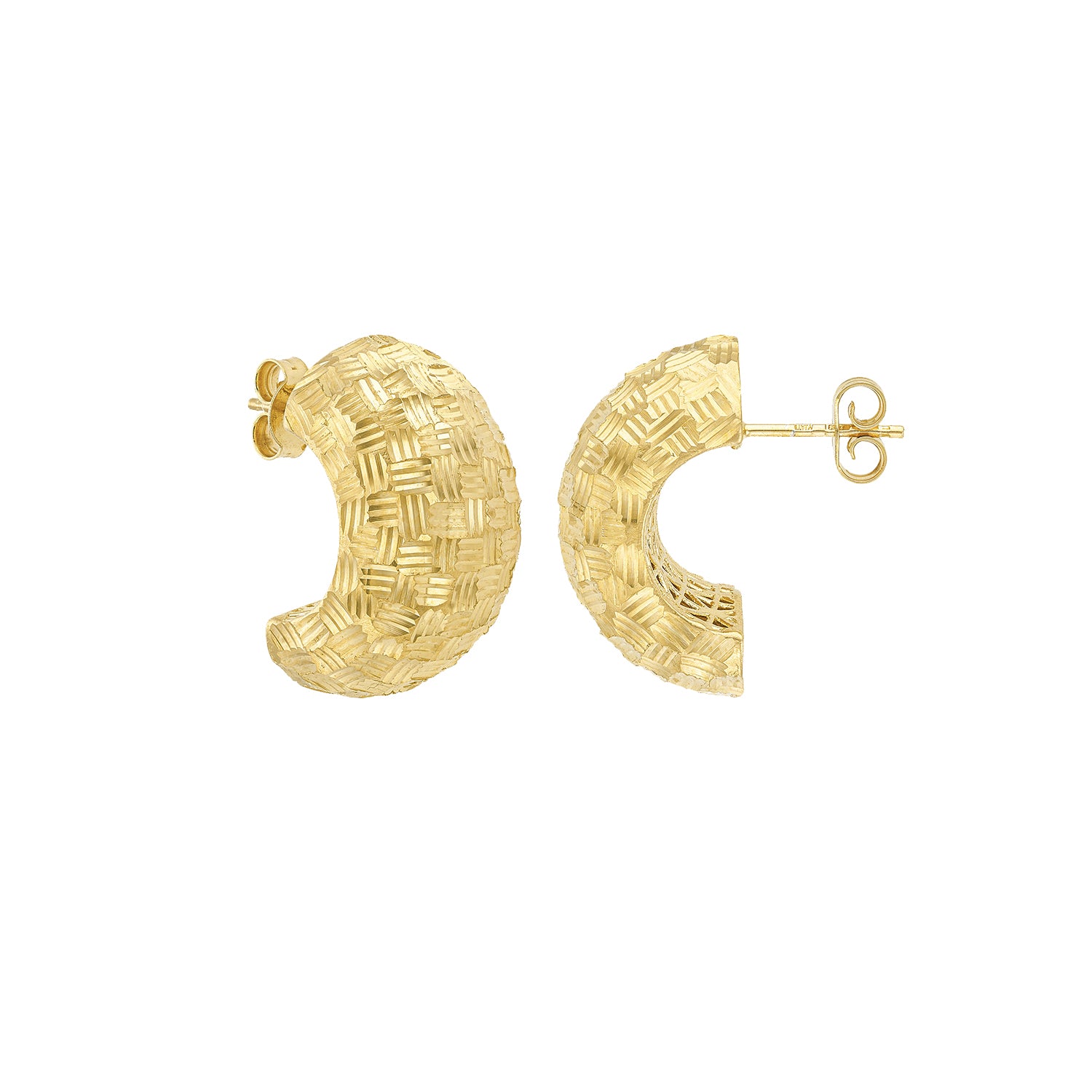 Σκουλαρίκια Artisanal από επιχρυσωμένο ασήμι 925° Εικόνα 1