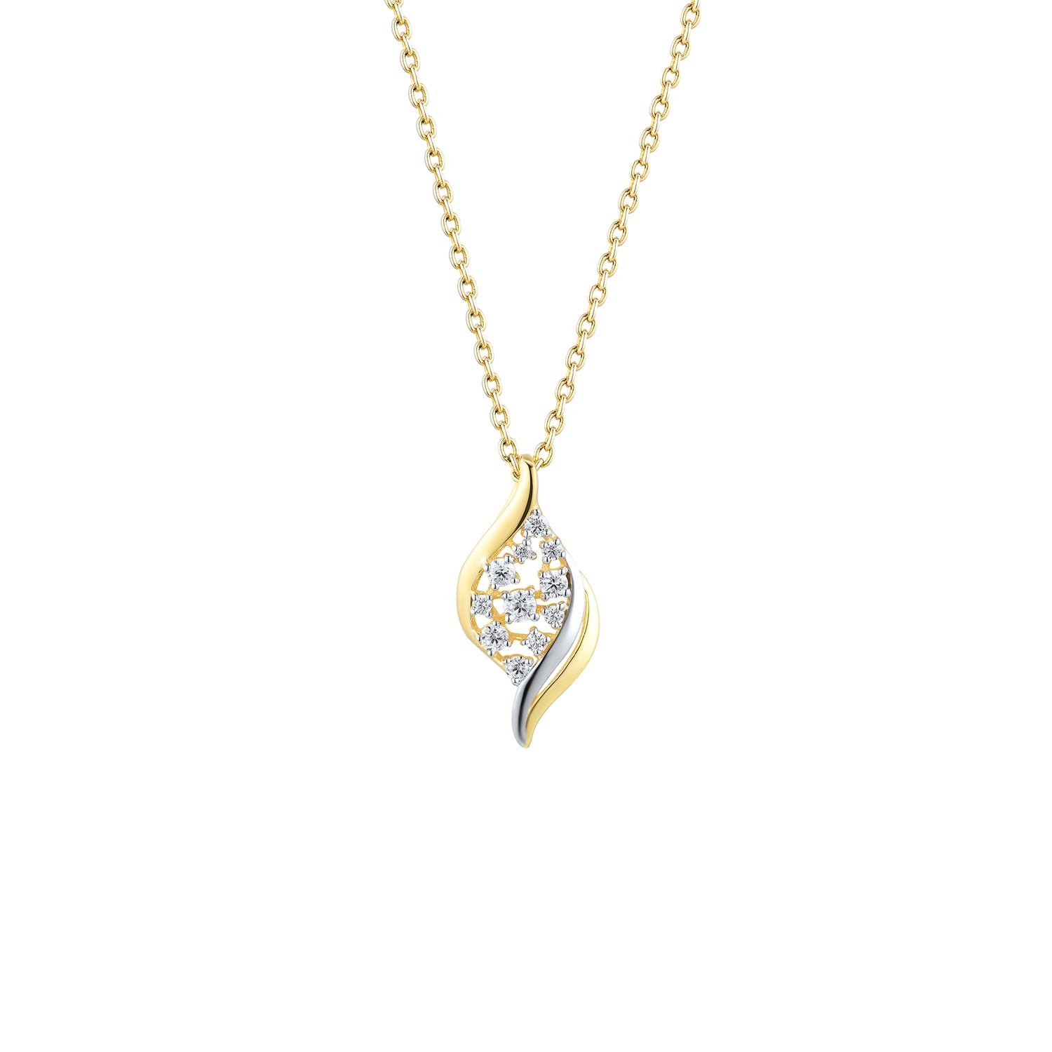 Μενταγιόν Diamonds από χρυσό και λευκό χρυσό 18K με διαμάντια μπριγιάν Εικόνα 1