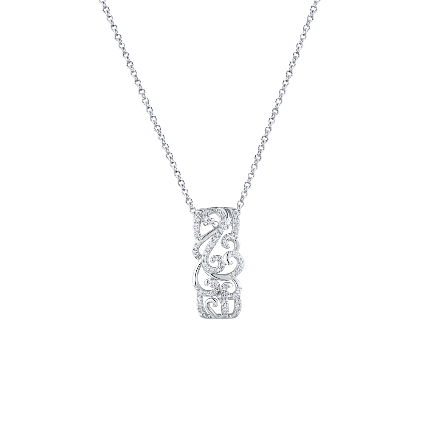 Μενταγιόν Diamonds από λευκό χρυσό 18K με διαμάντια μπριγιάν Εικόνα 1