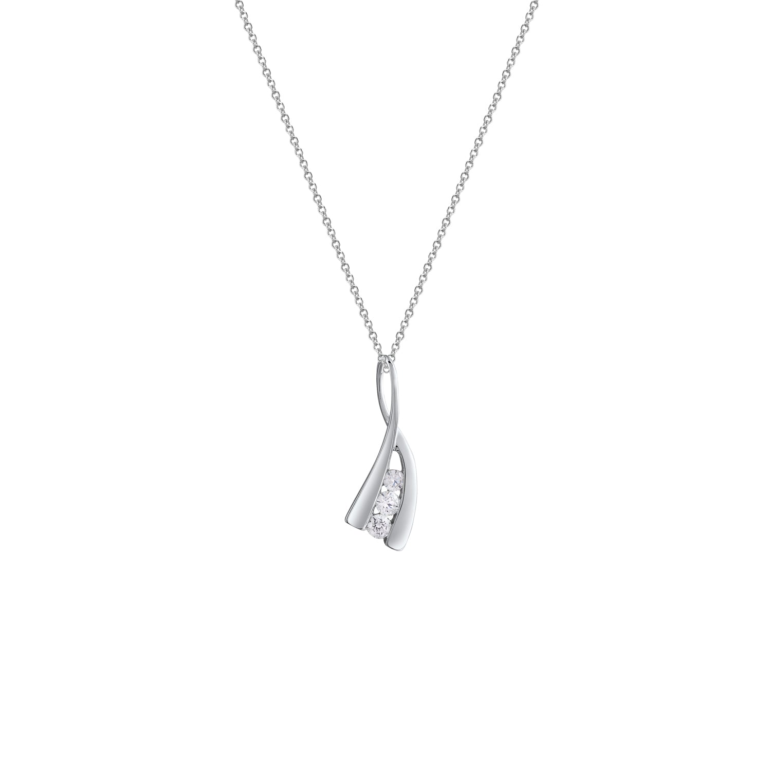 Μενταγιόν Diamonds από λευκό χρυσό 18K με διαμάντια μπριγιάν Εικόνα 1