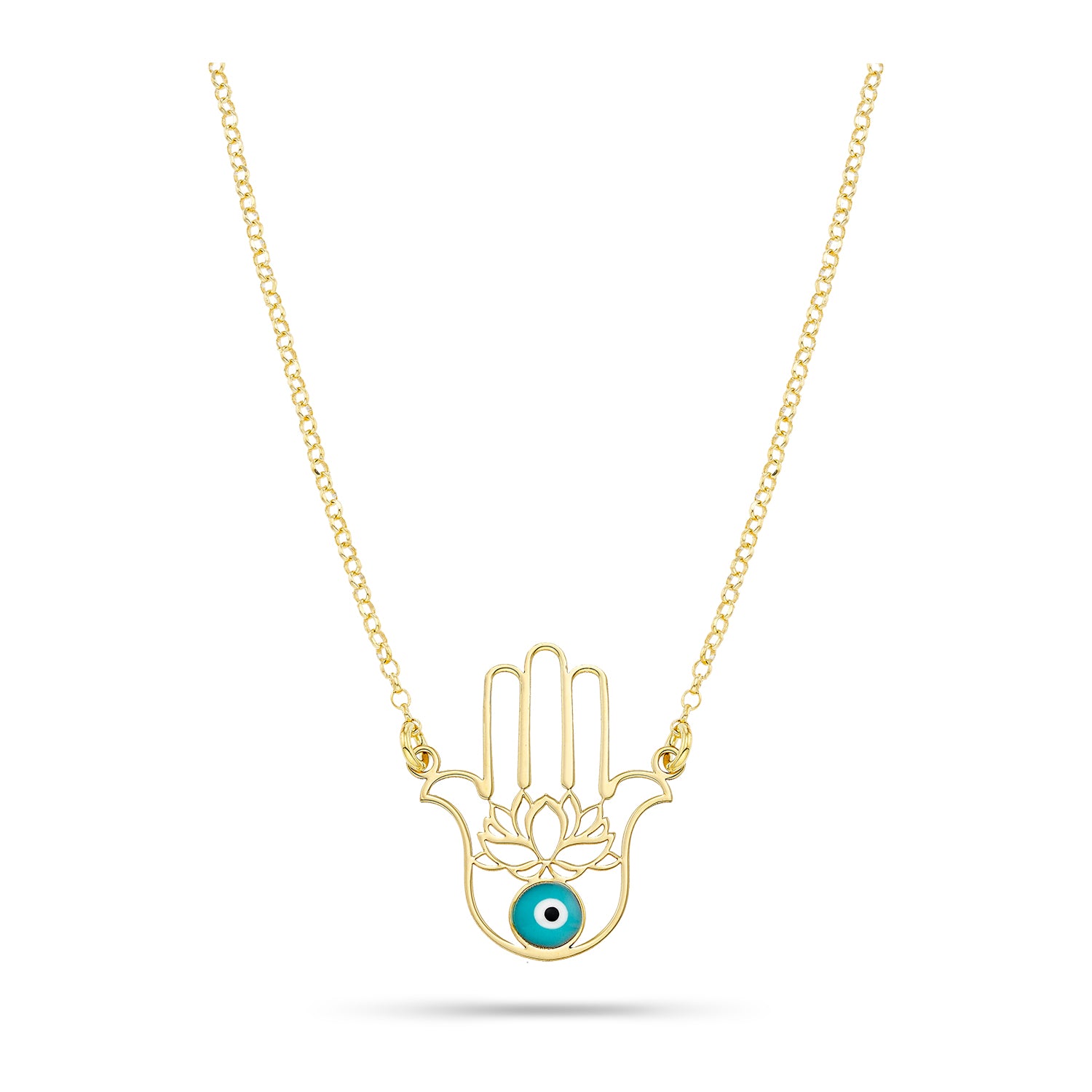 Κολιέ i Χέρι της Φατιμά από επιχρυσωμένο ασήμι 925° Εικόνα 1