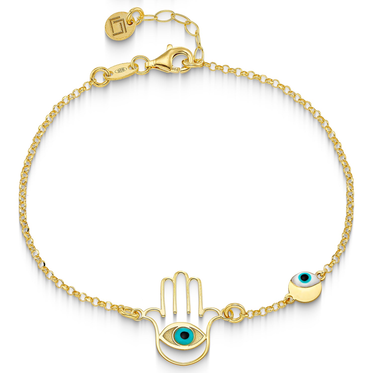 Βραχιόλι i Χέρι της Φατιμά από επιχρυσωμένο ασήμι 925° Εικόνα 1