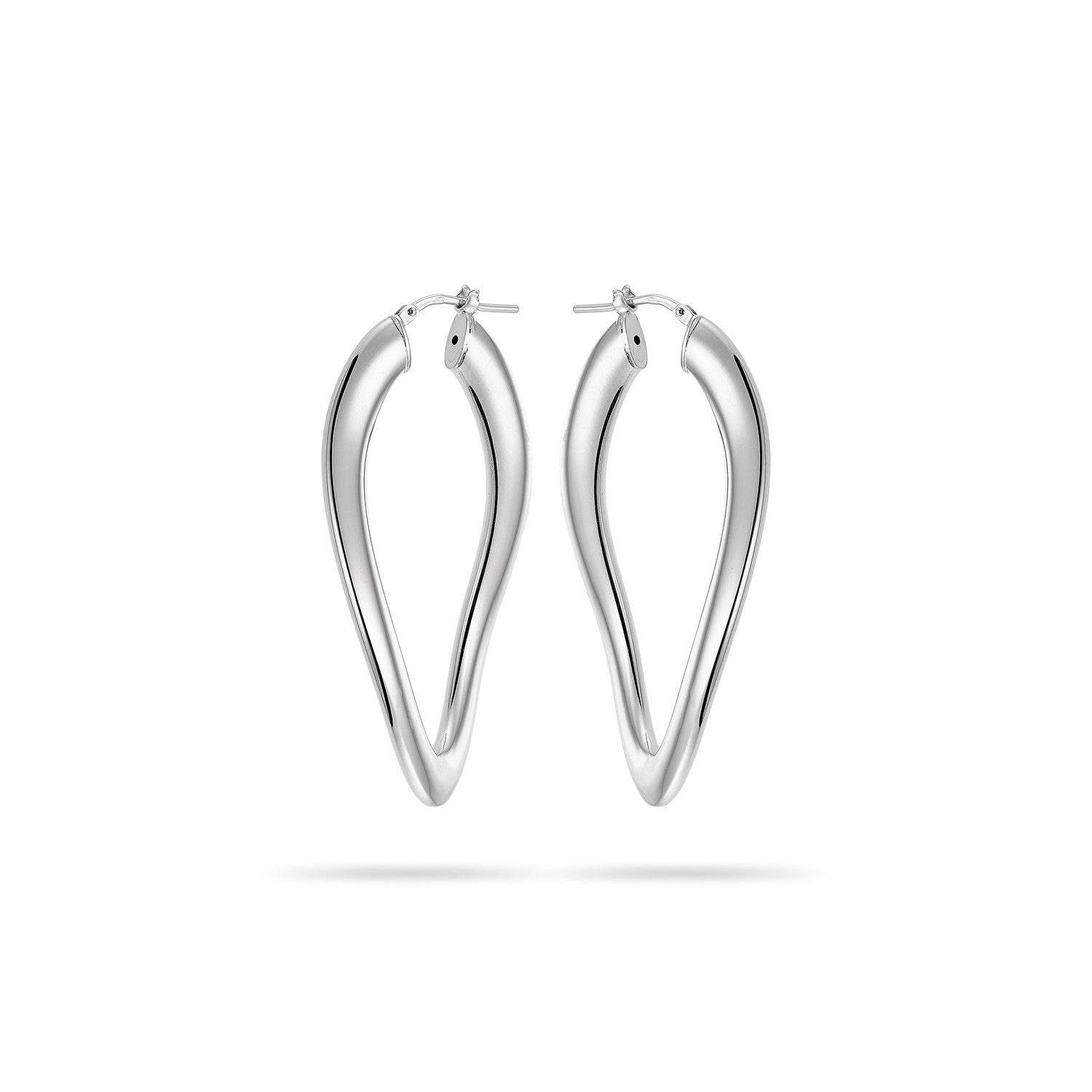 Σκουλαρίκια κρίκοι Reflections από επιροδιωμένο ασήμι 925° Εικόνα 1