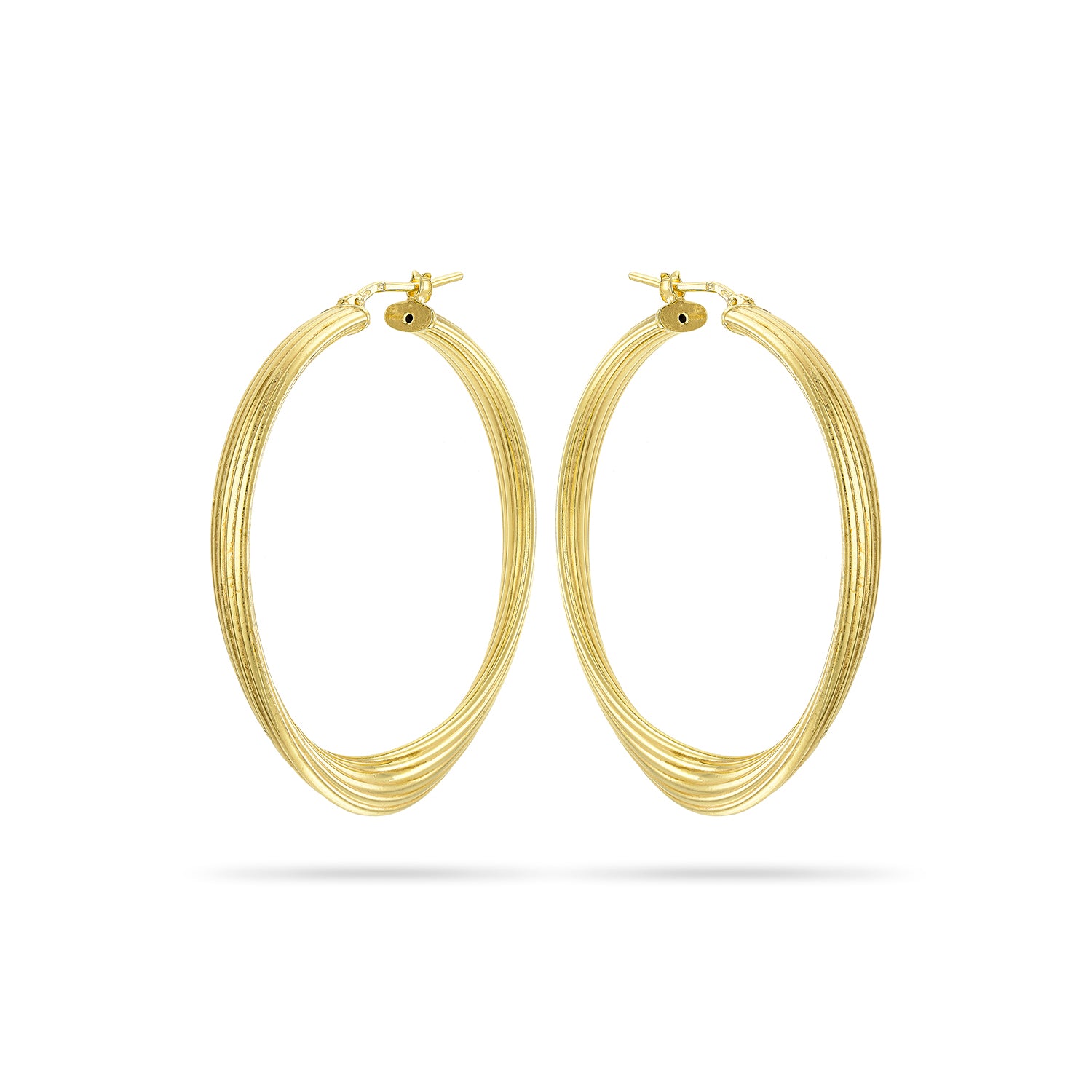 Σκουλαρίκια κρίκοι Reflections από επιχρυσωμένο ασήμι 925° Εικόνα 1