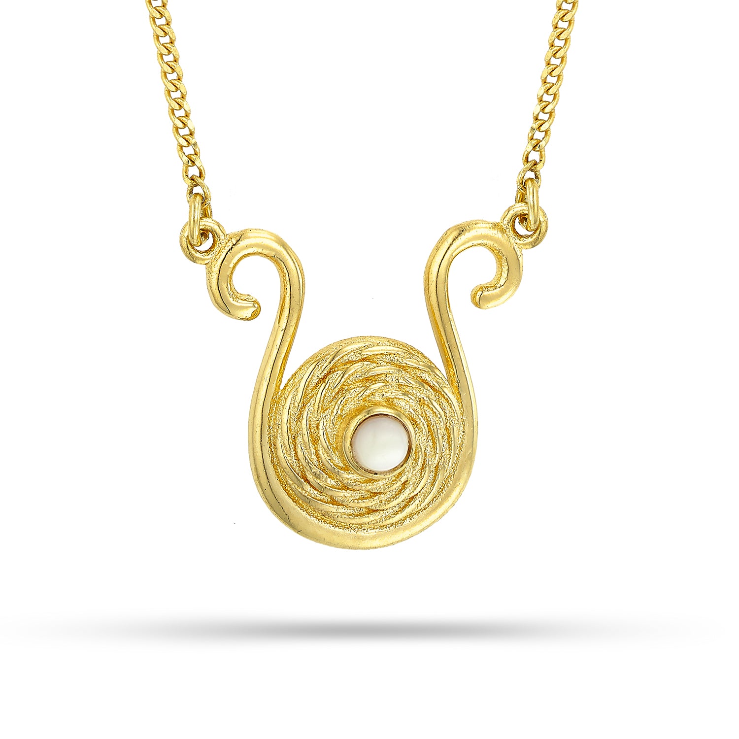 Κολιέ Solar από επιχρυσωμένο ασήμι 925° με φίλντισι Εικόνα 1