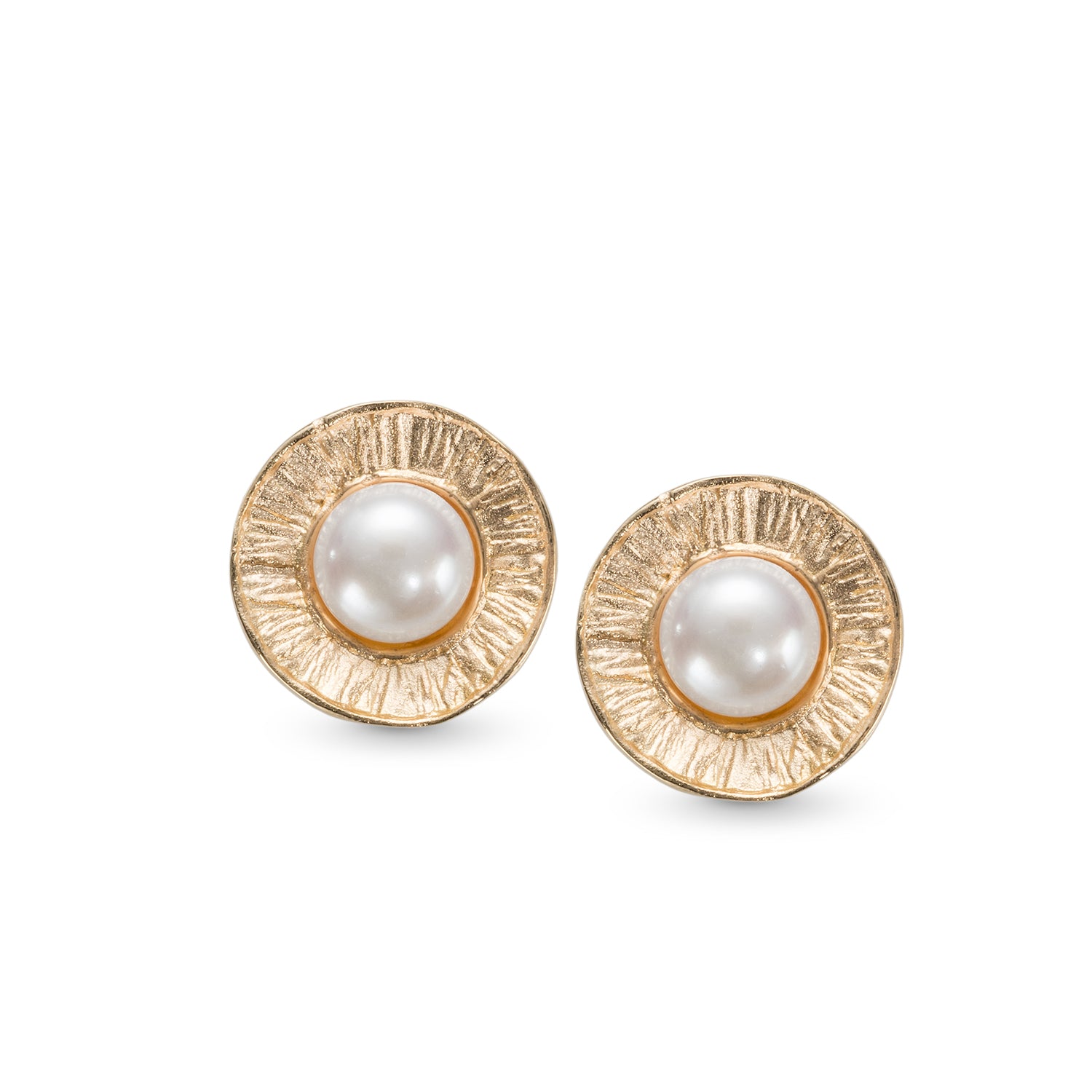 Σκουλαρίκια Terra από επιχρυσωμένο ασήμι 925° με freshwater pearl Εικόνα 1