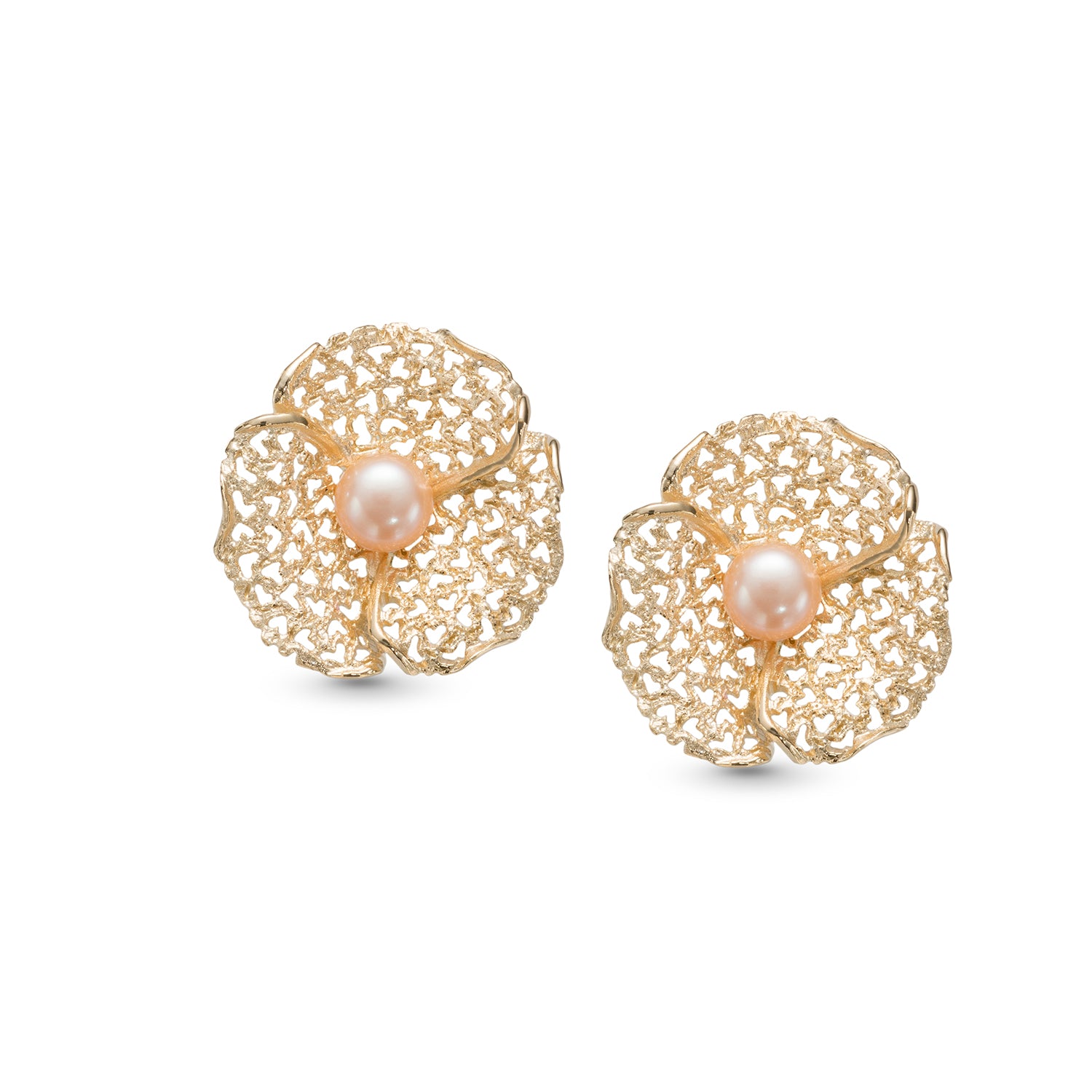 Σκουλαρίκια Terra από επιχρυσωμένο ασήμι 925° με freshwater pearl Εικόνα 1