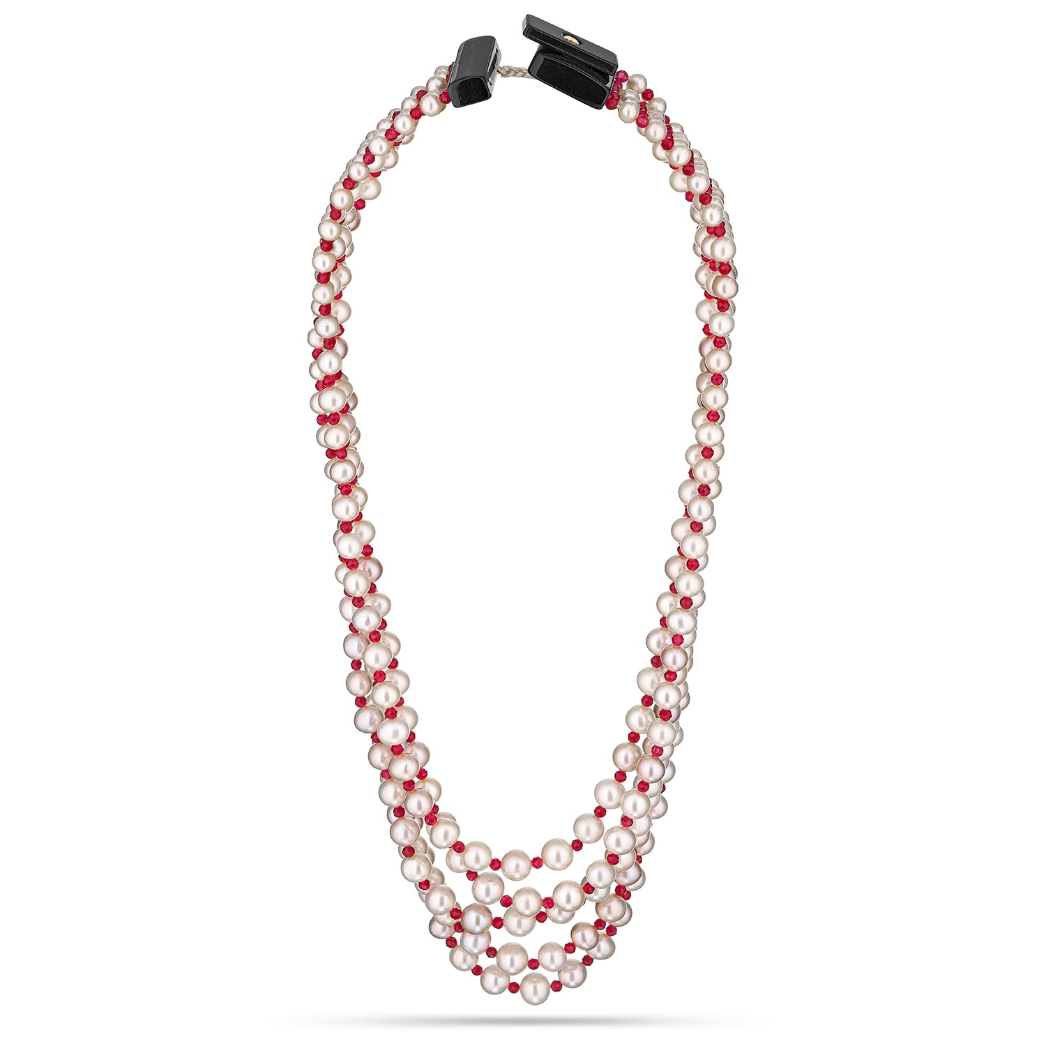 Κολιέ Rio από freshwater pearsl και κόκκινο νεφρίτη Εικόνα 1