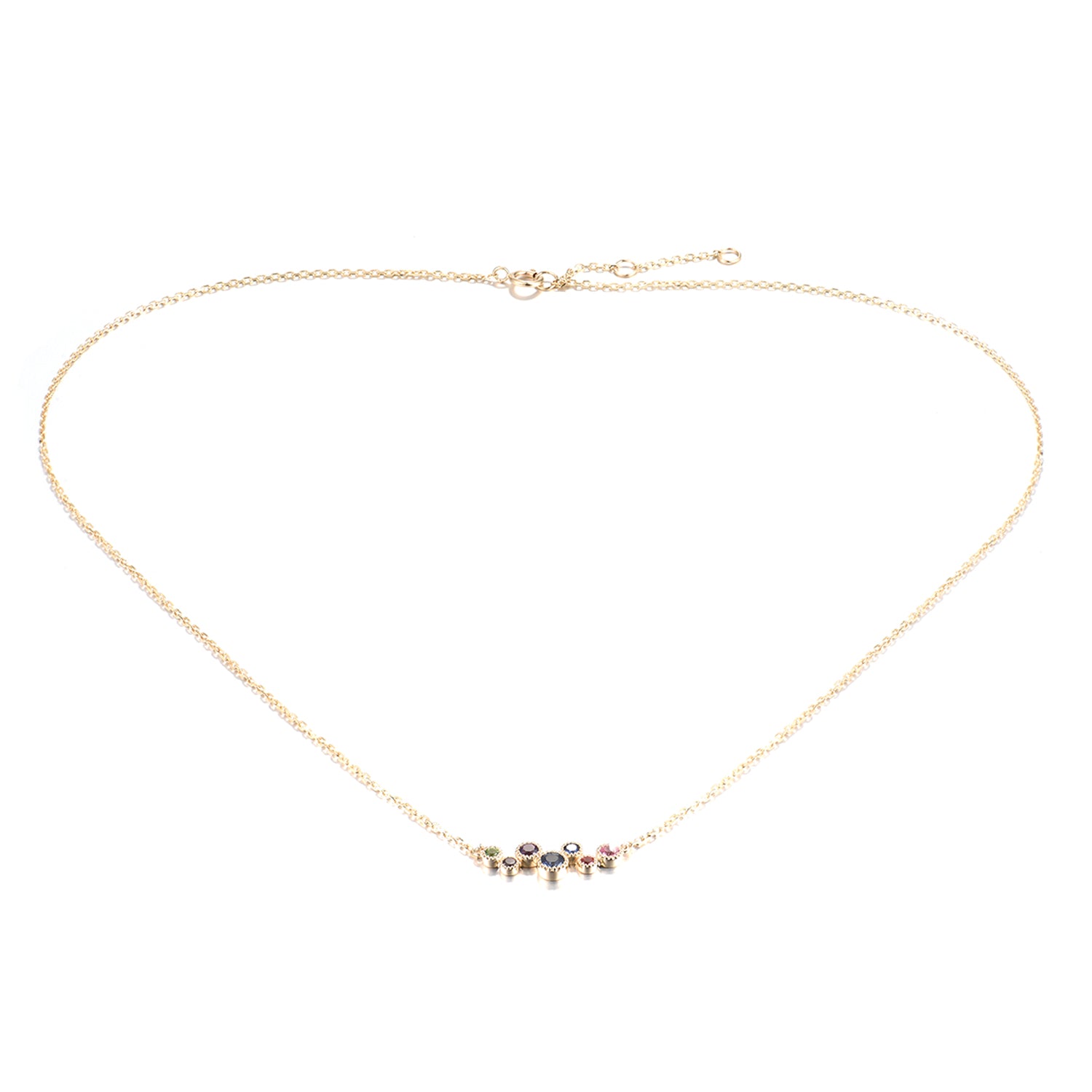 Κολιέ Secret Garden από χρυσό 14K με πολύχρωμες πολύτιμες πέτρες