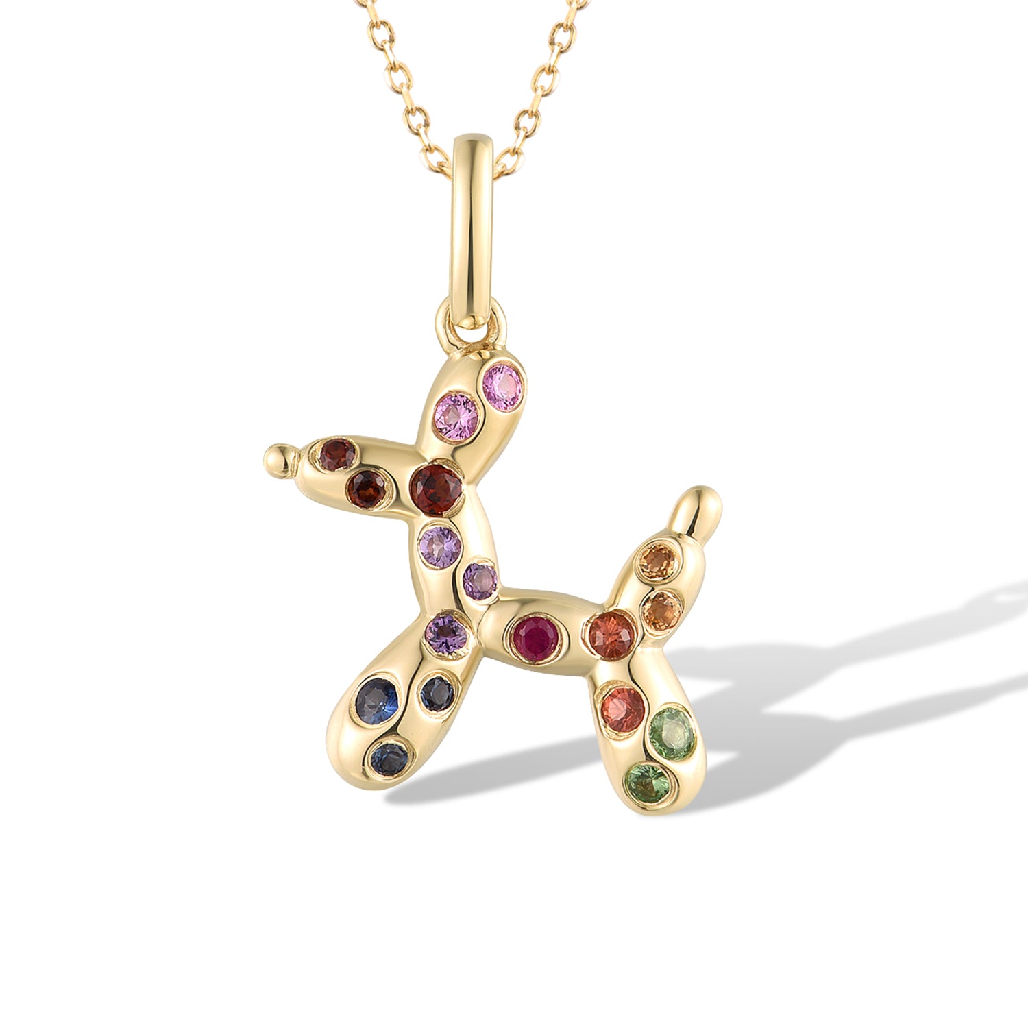 Μενταγιόν Secret Garden από χρυσό 14K με πολύχρωμες πολύτιμες πέτρες Εικόνα 1
