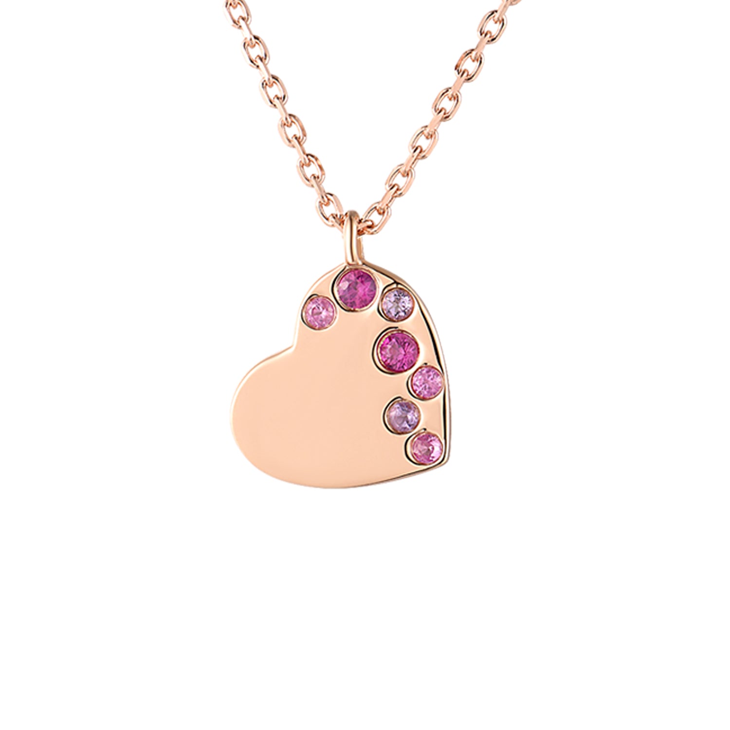 Κολιέ Secret Garden από χρυσό 14K με ροζ ζαφείρια, ρουμπίνι, αμέθυστο Εικόνα 1