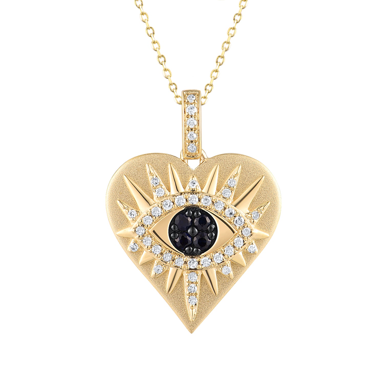 Ματάκι i Collection από χρυσό 18K με μπλε ζαφείρια και διαμάντια μπριγιάν Εικόνα 1