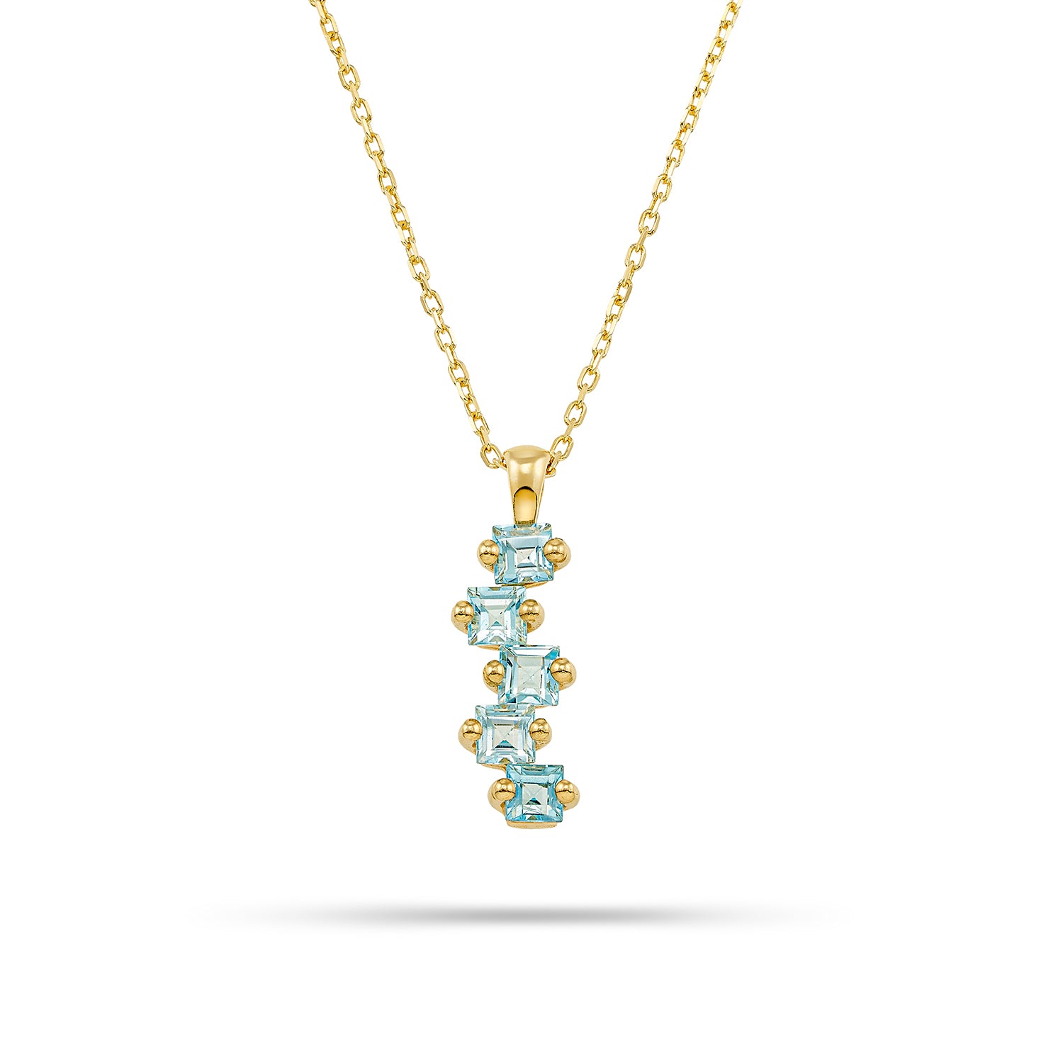 Κολιέ Secret Garden από χρυσό 14K με blue topaz! Εικόνα 1