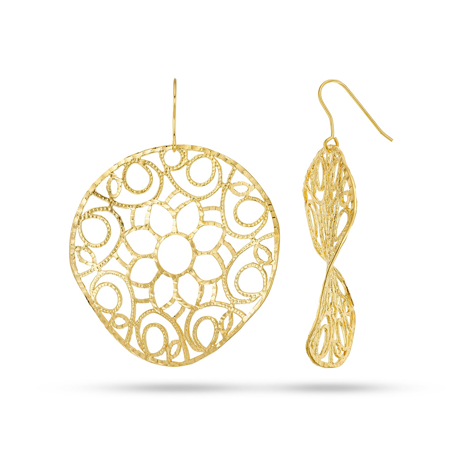 Σκουλαρίκια Artisanal από επιχρυσωμένο ασήμι 925° Εικόνα 1